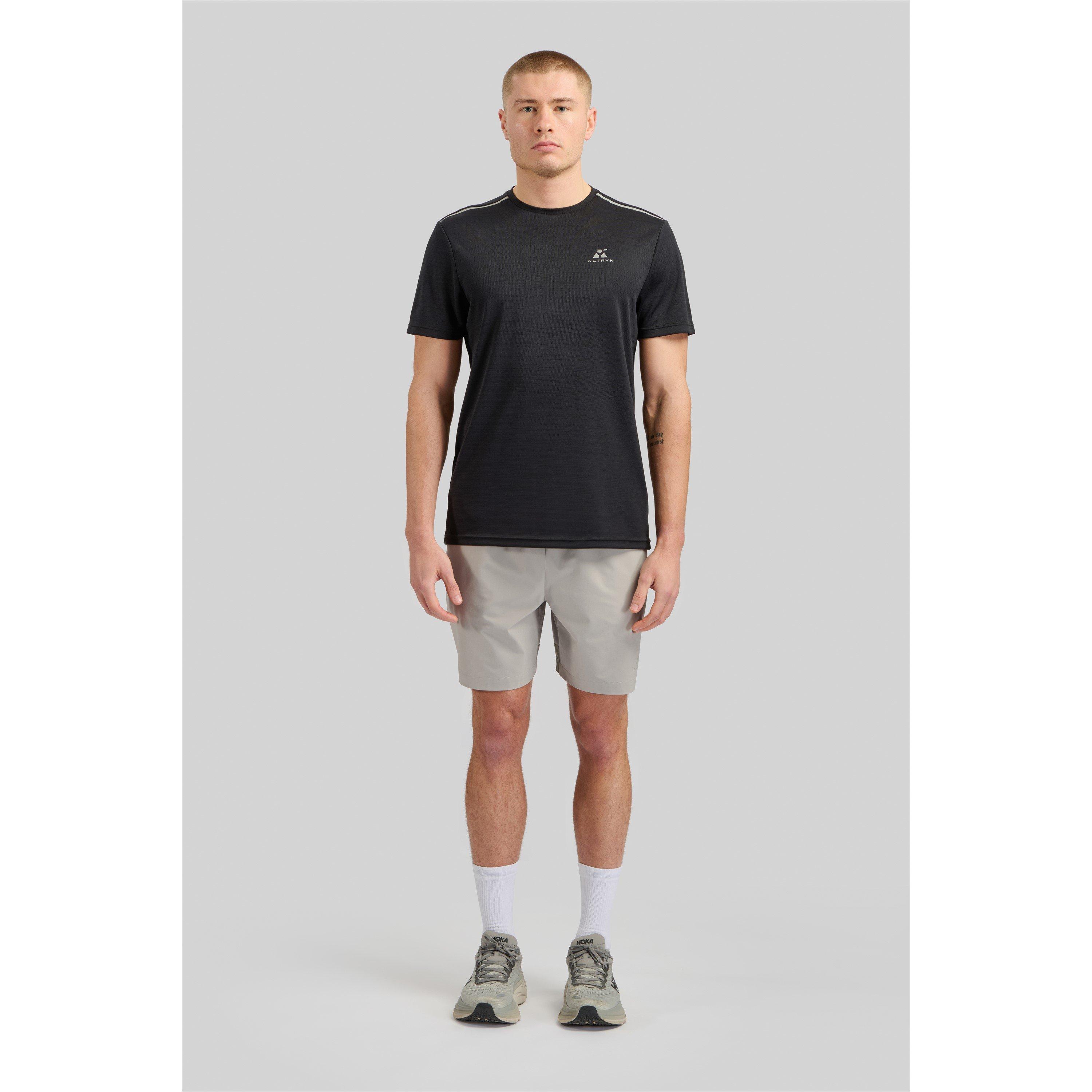 Schwarz - ALTRYN - Men's Ban Tech Short-Sleeve Performance Gym Top - 1
