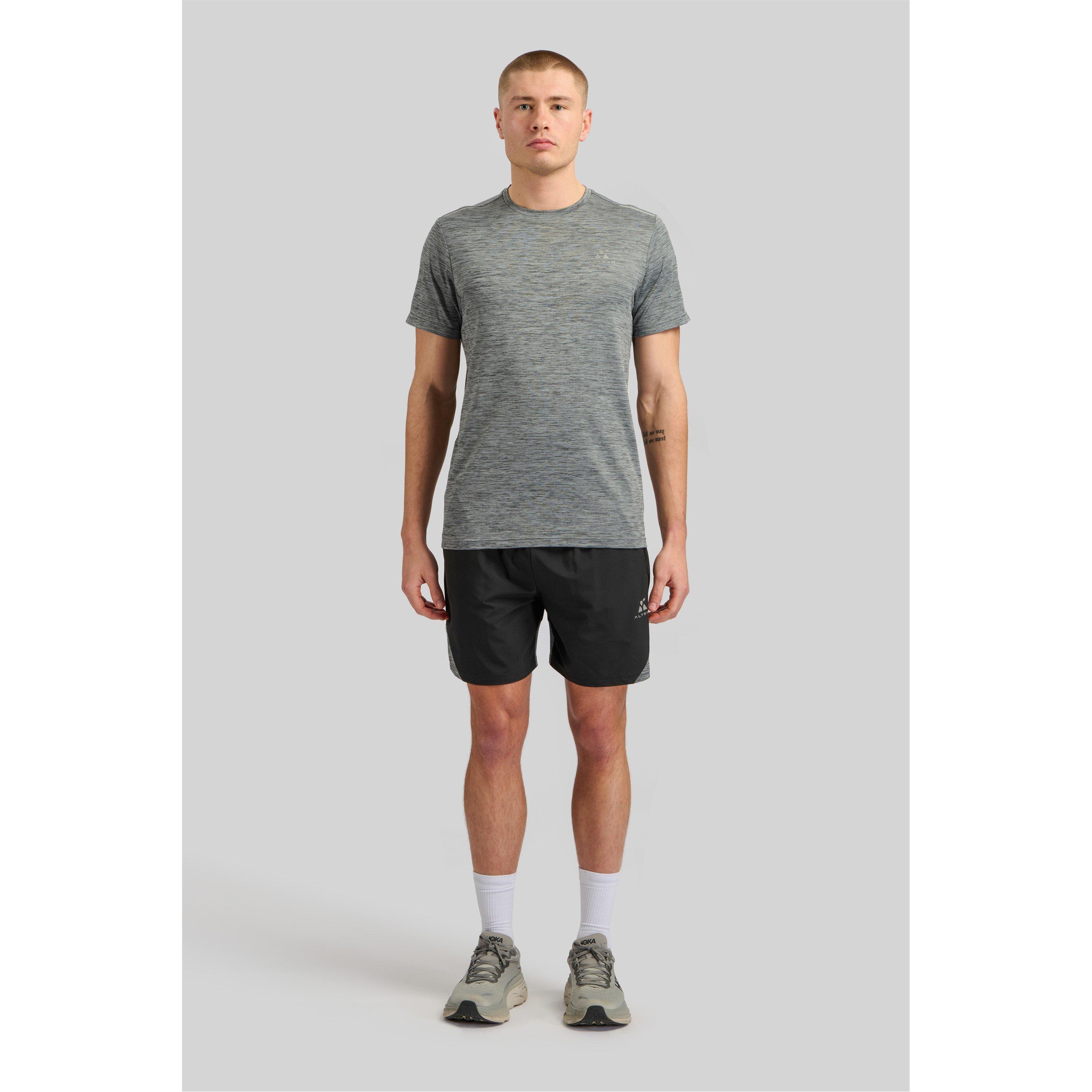Black Sdye Marl - ALTRYN - Men's Short-Sleeve Performance Gym Top - 1