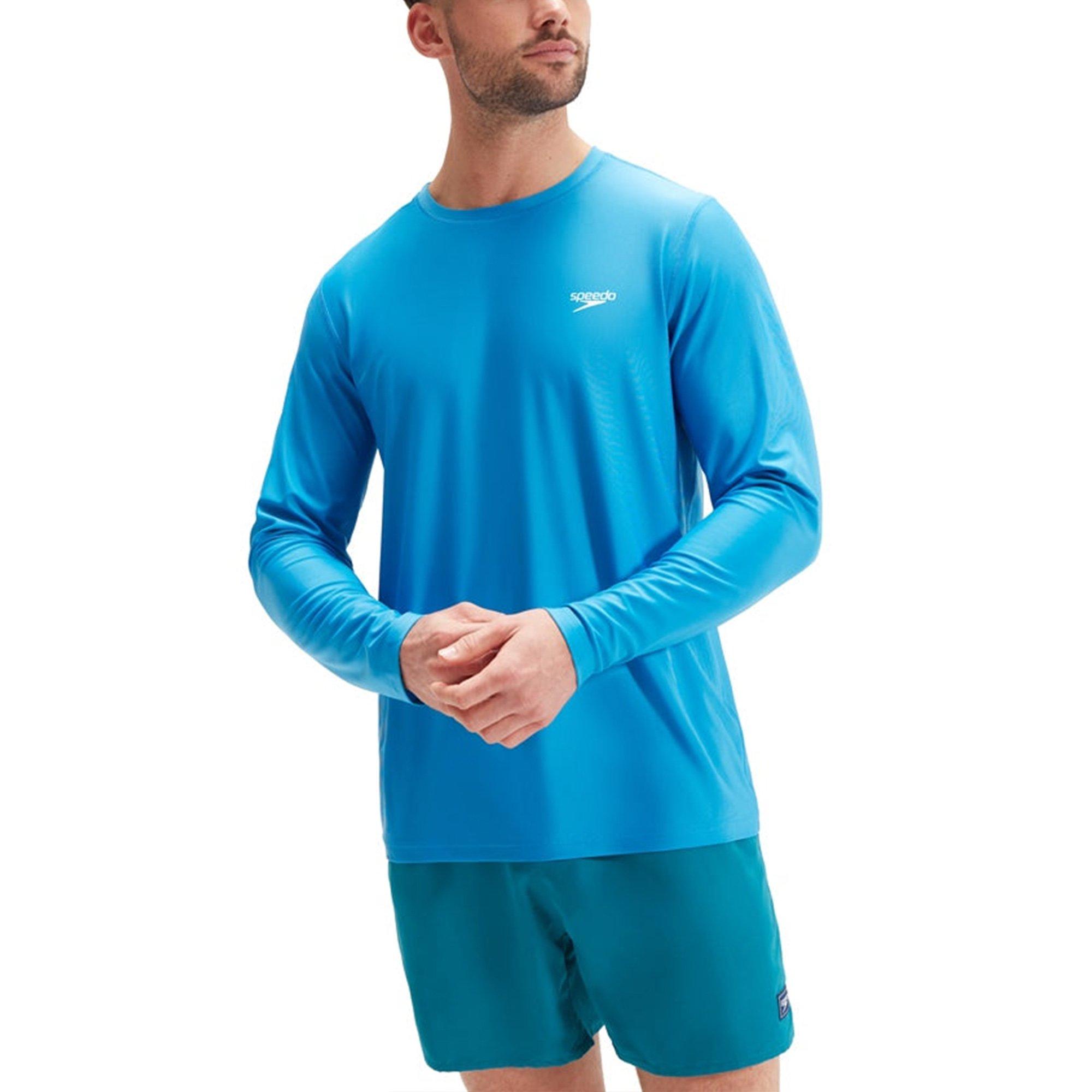 Baja Blue/White - Speedo - Printed Long Sleeve Swim Tee - 2