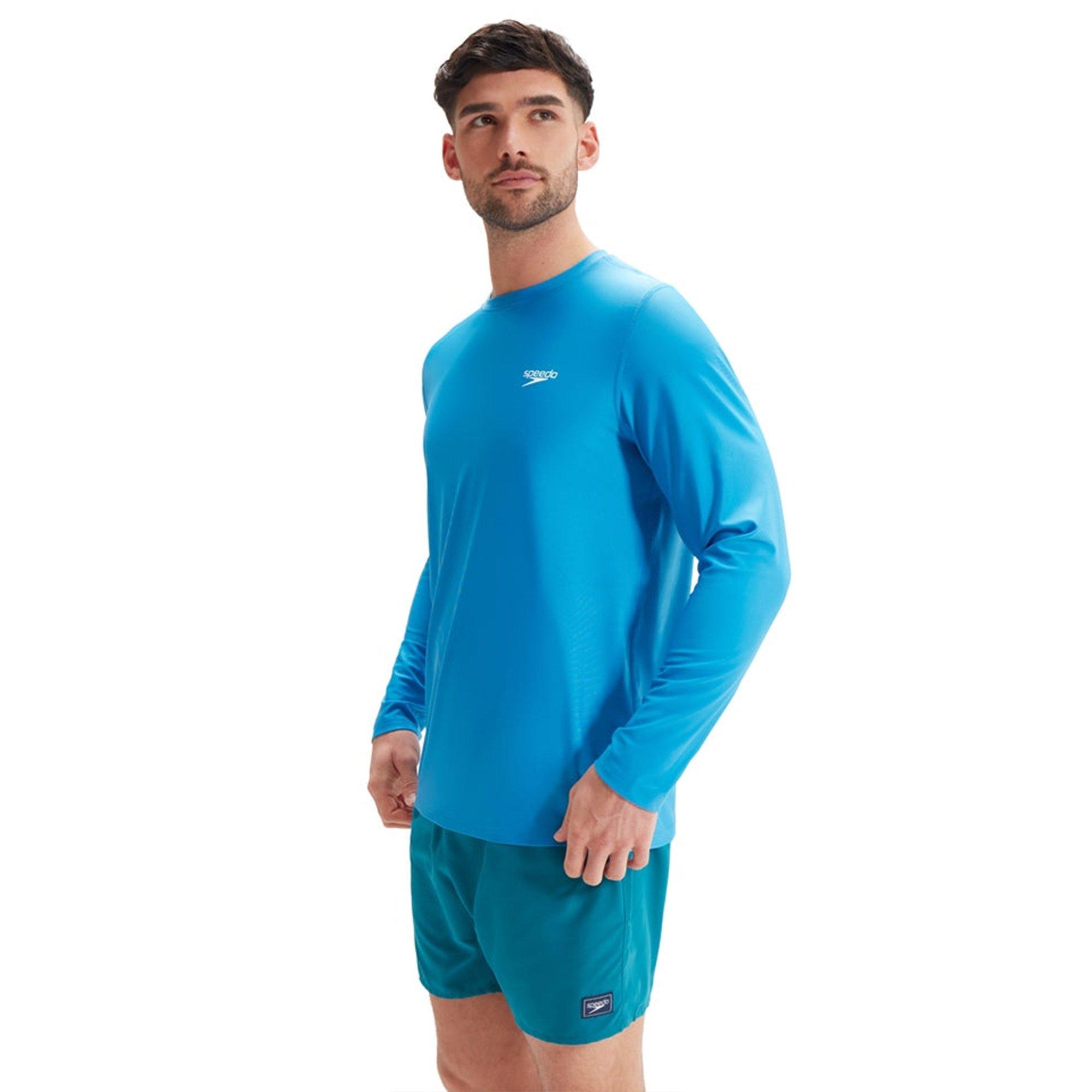 Baja Blue/White - Speedo - Printed Long Sleeve Swim Tee - 4