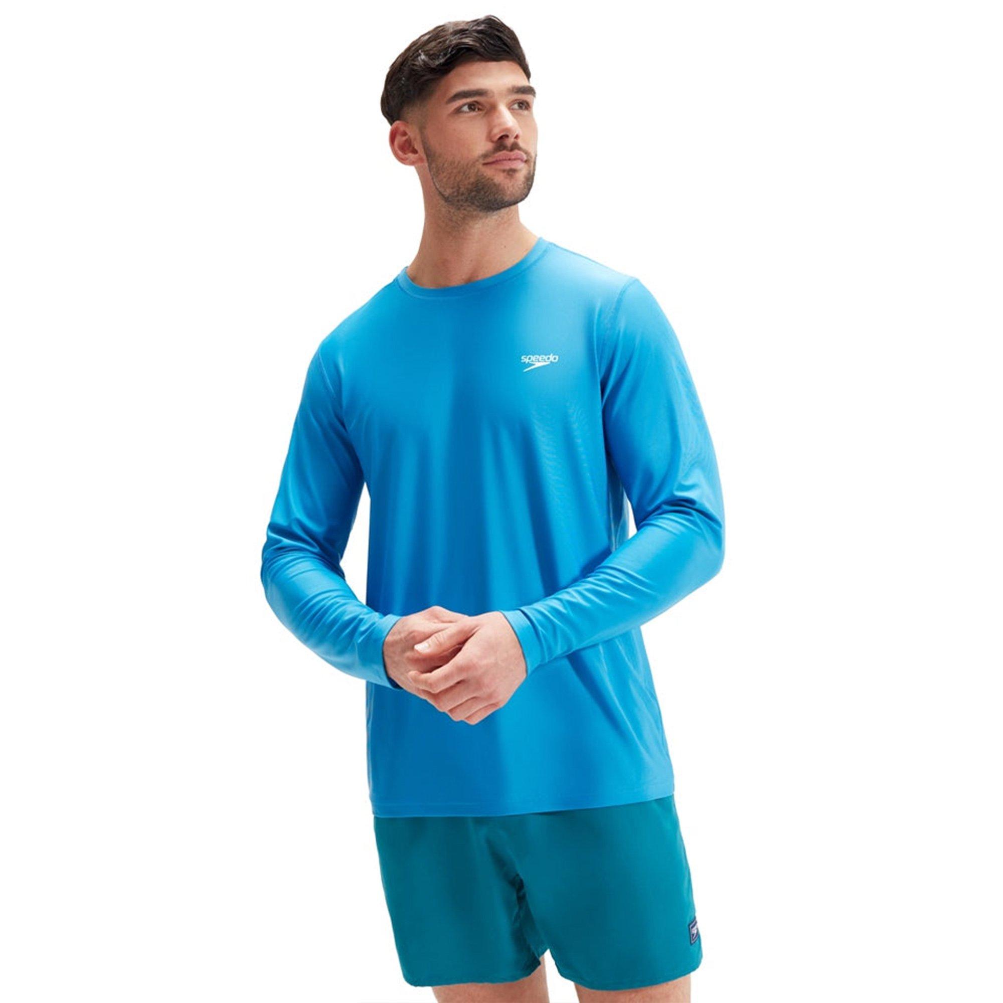 Baja Blue/White - Speedo - Printed Long Sleeve Swim Tee - 5