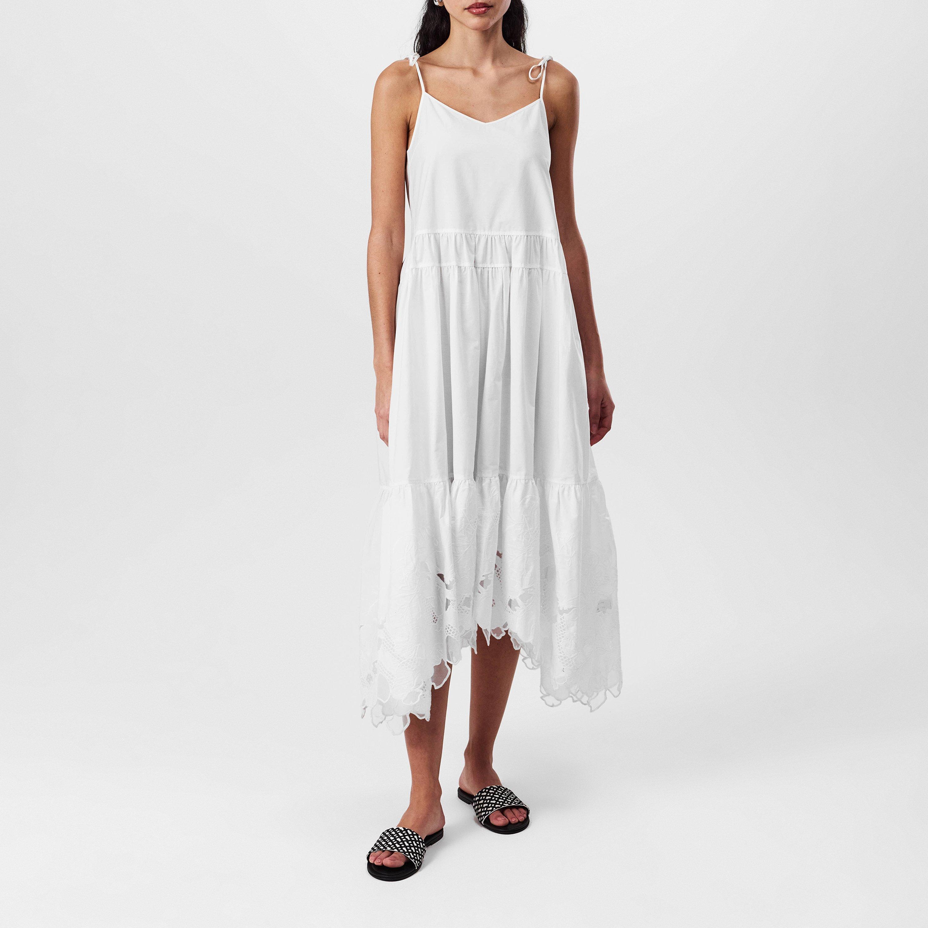 ワンピース BOSS Woman Dress White 50537965 100 BOSS - One-shoulder jumpsuit with tie neckline - White