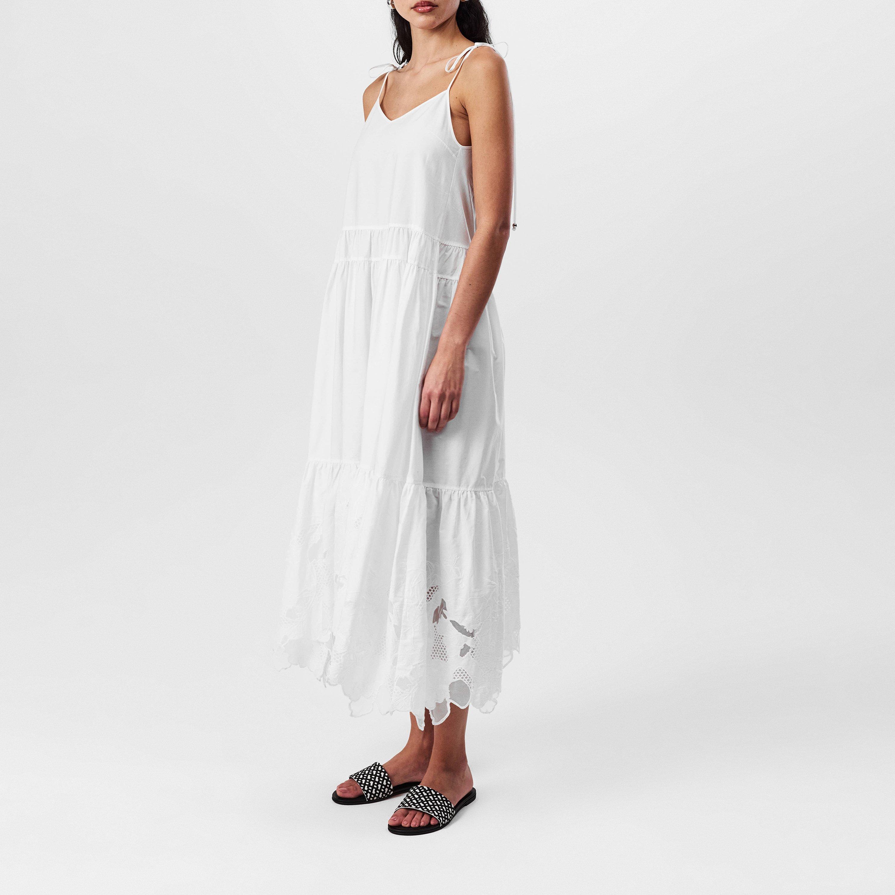 White 100 - Boss - Women's Dembaya Dress, Flattering Tiered Skirt - 2