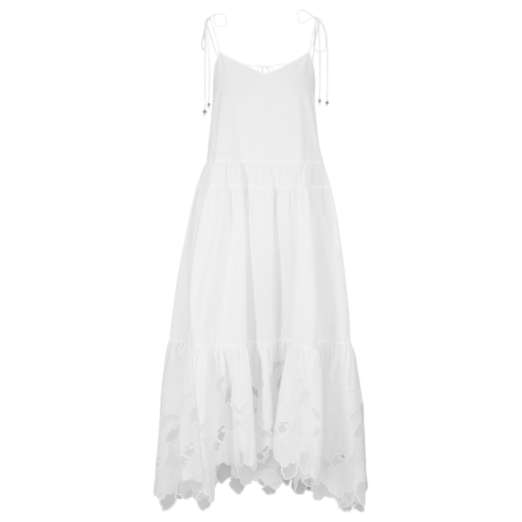 White 100 - Boss - Women's Dembaya Dress, Flattering Tiered Skirt - 7