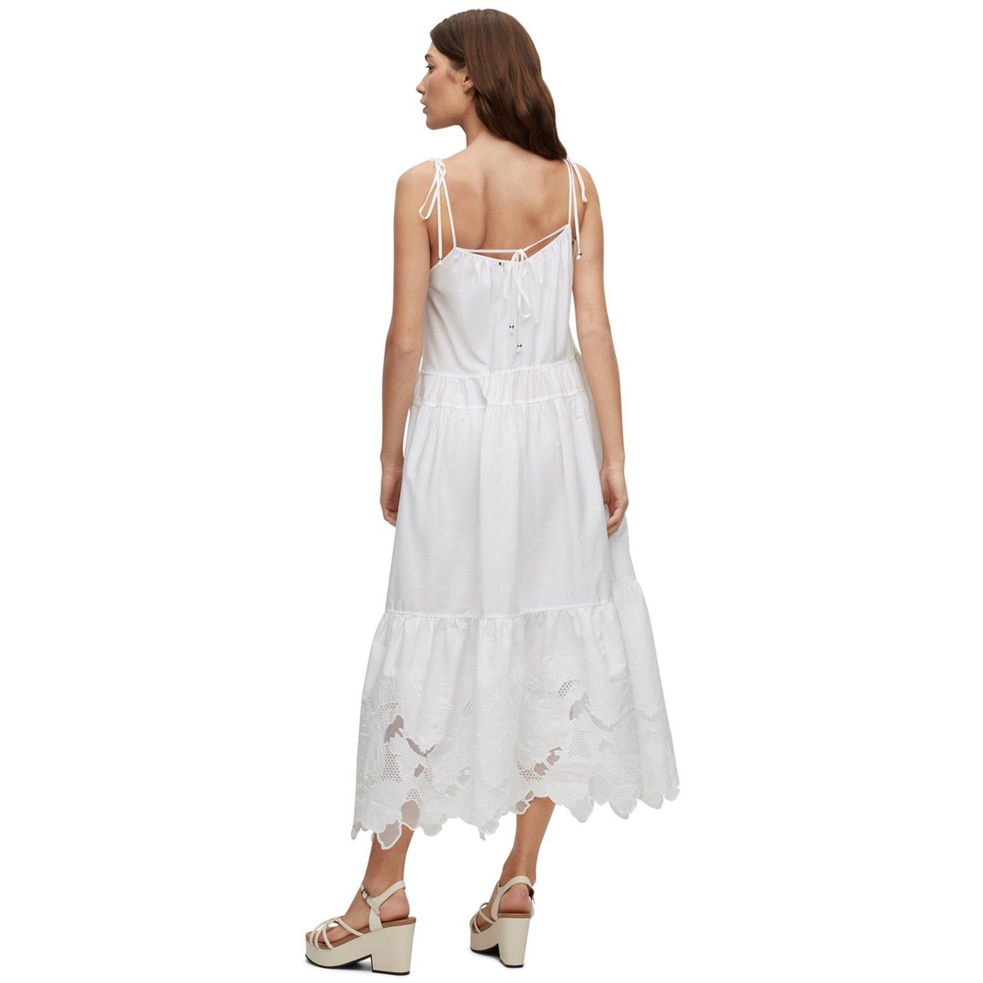 White 100 - Boss - Women's Dembaya Dress, Flattering Tiered Skirt - 6