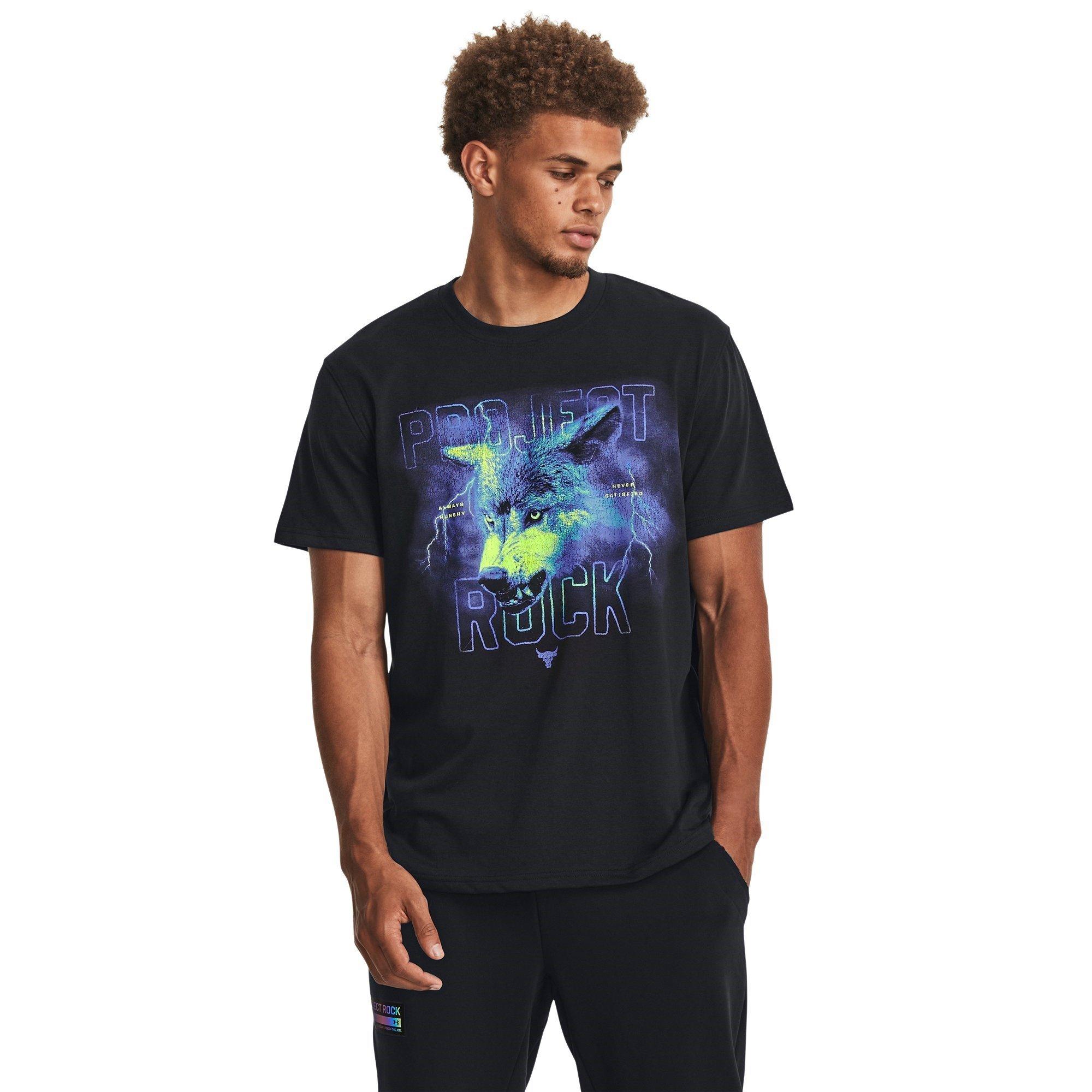 Zwart - Under Armour - Rock Night Short-Sleeve Performance Gym Top - 2