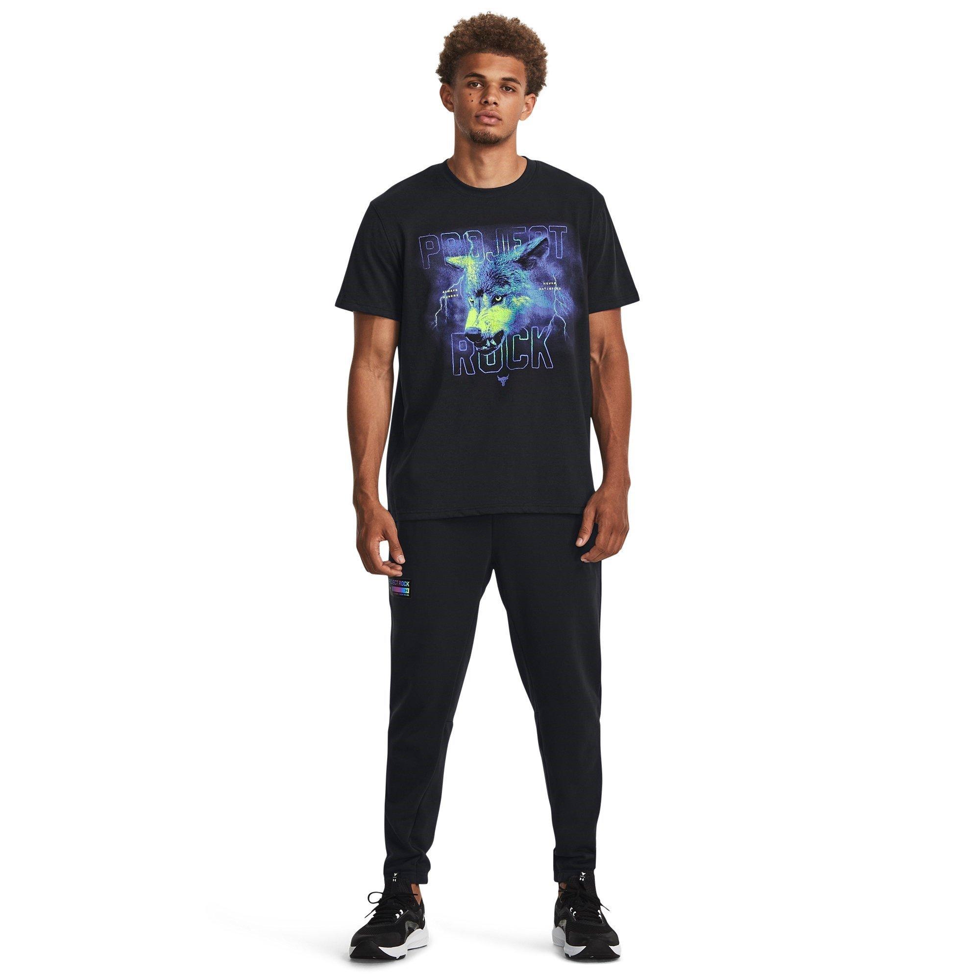 Zwart - Under Armour - Rock Night Short-Sleeve Performance Gym Top - 4