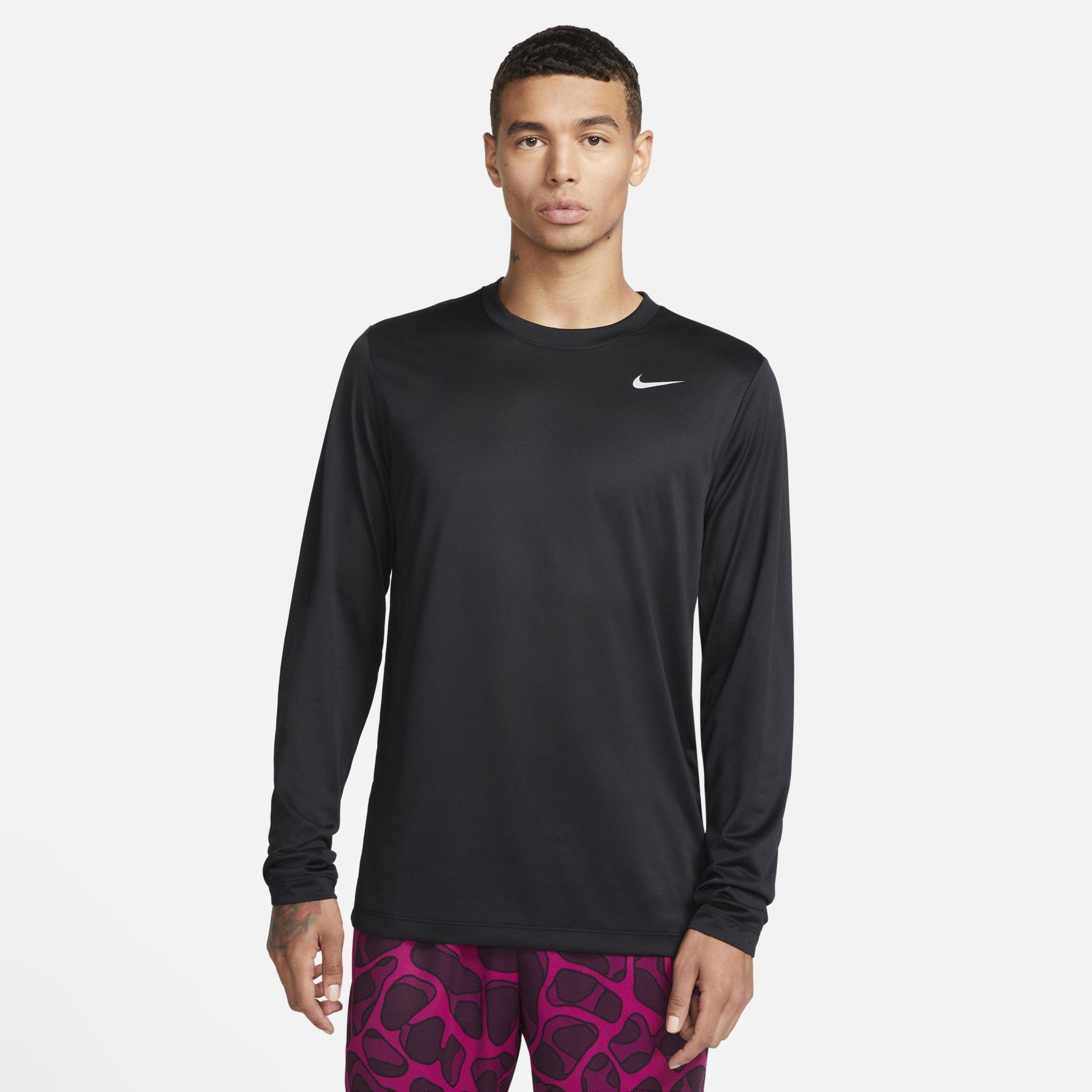 Black/Silver 09 - Nike - Legend Long Sleeve T-shirt Mens - 1