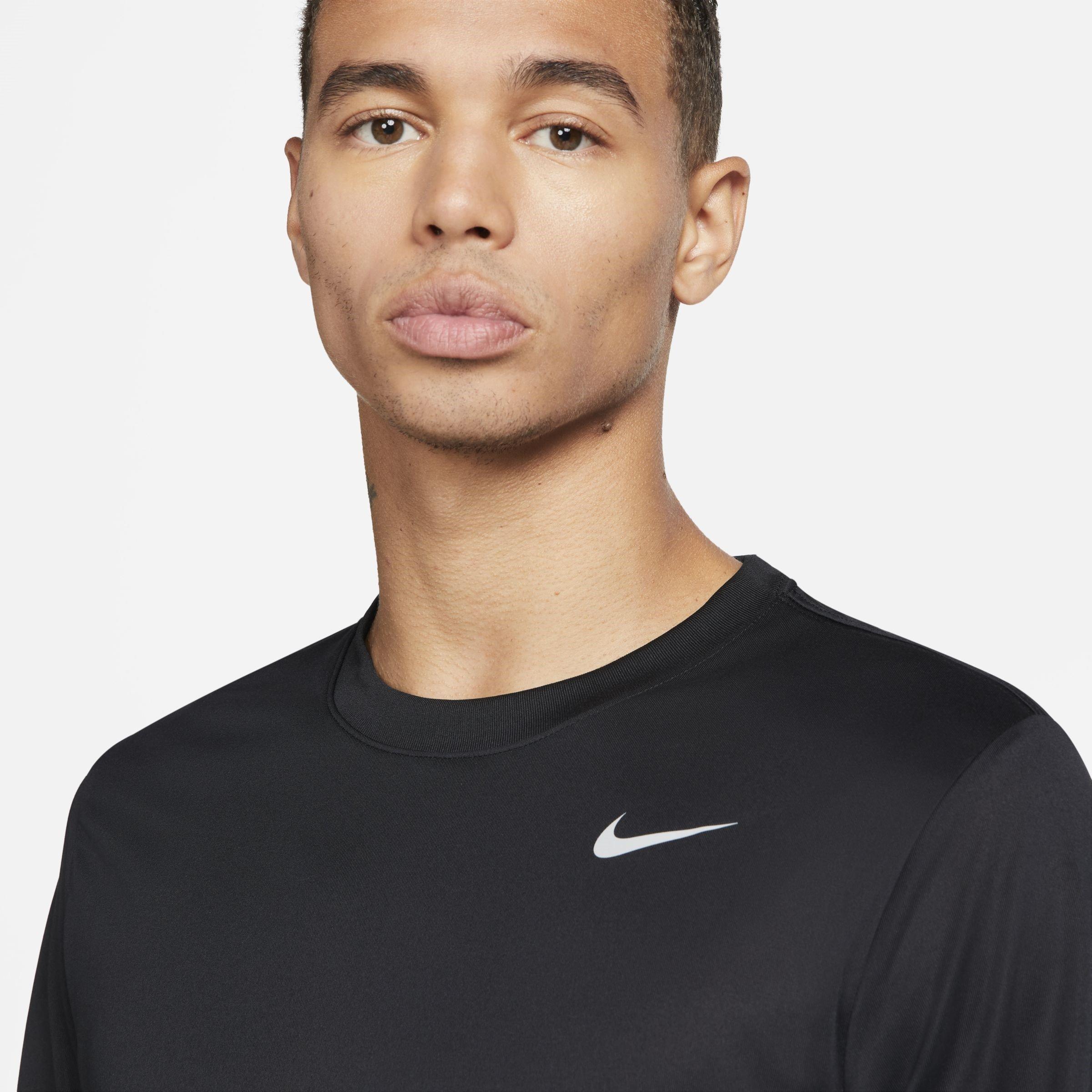 Sort/Sølv - Nike - Legend Long Sleeve T-shirt Mens - 3