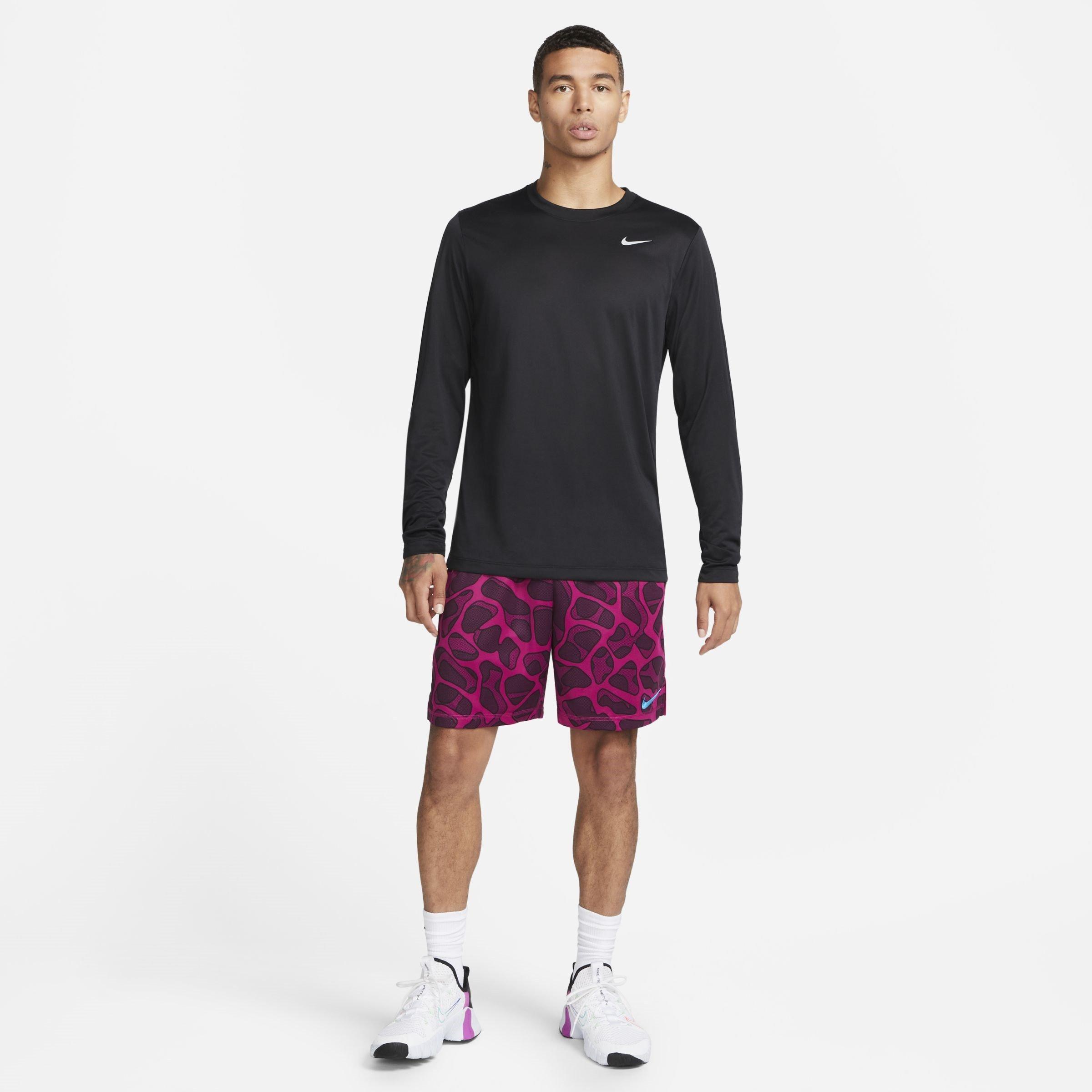 Sort/Sølv - Nike - Legend Long Sleeve T-shirt Mens - 4