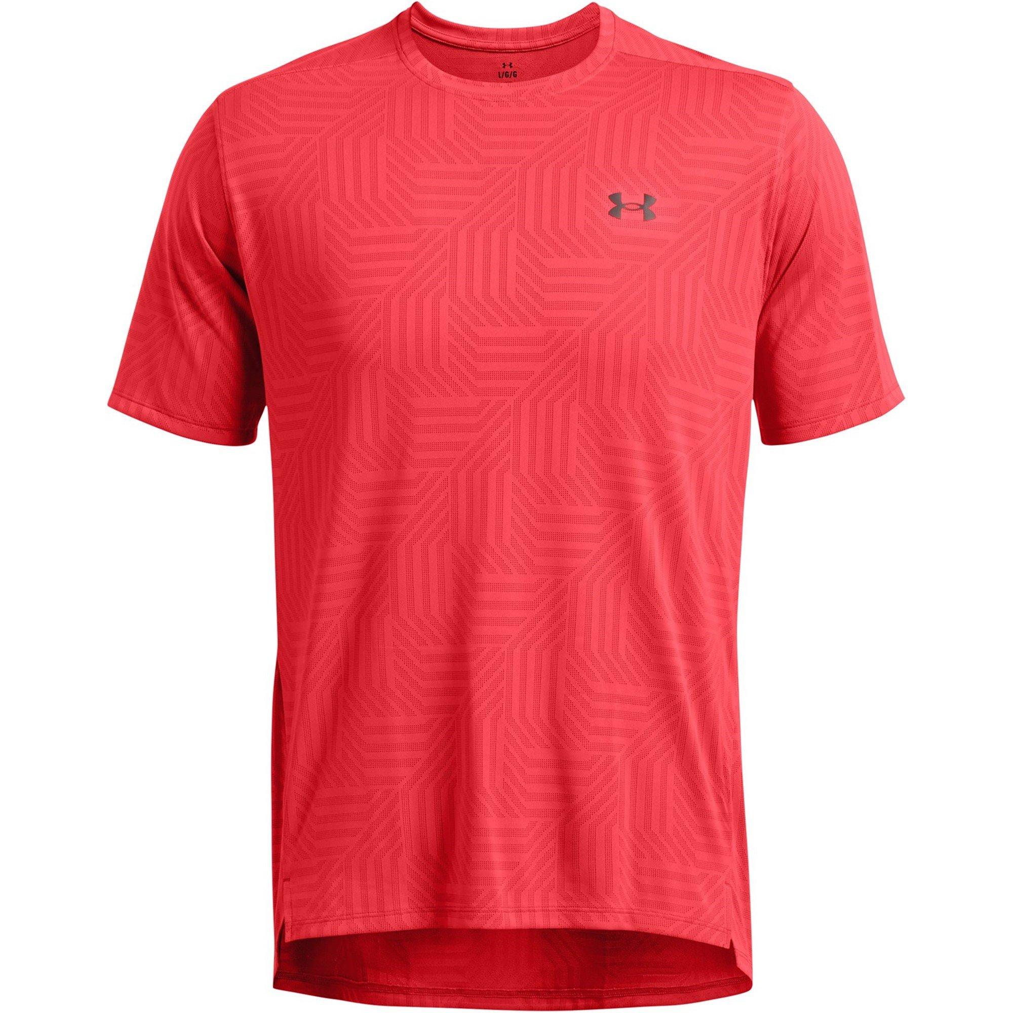 Red - Under Armour - Men's Tech Vent Geotessa Short-Sleeve Performance Gym Top - 1