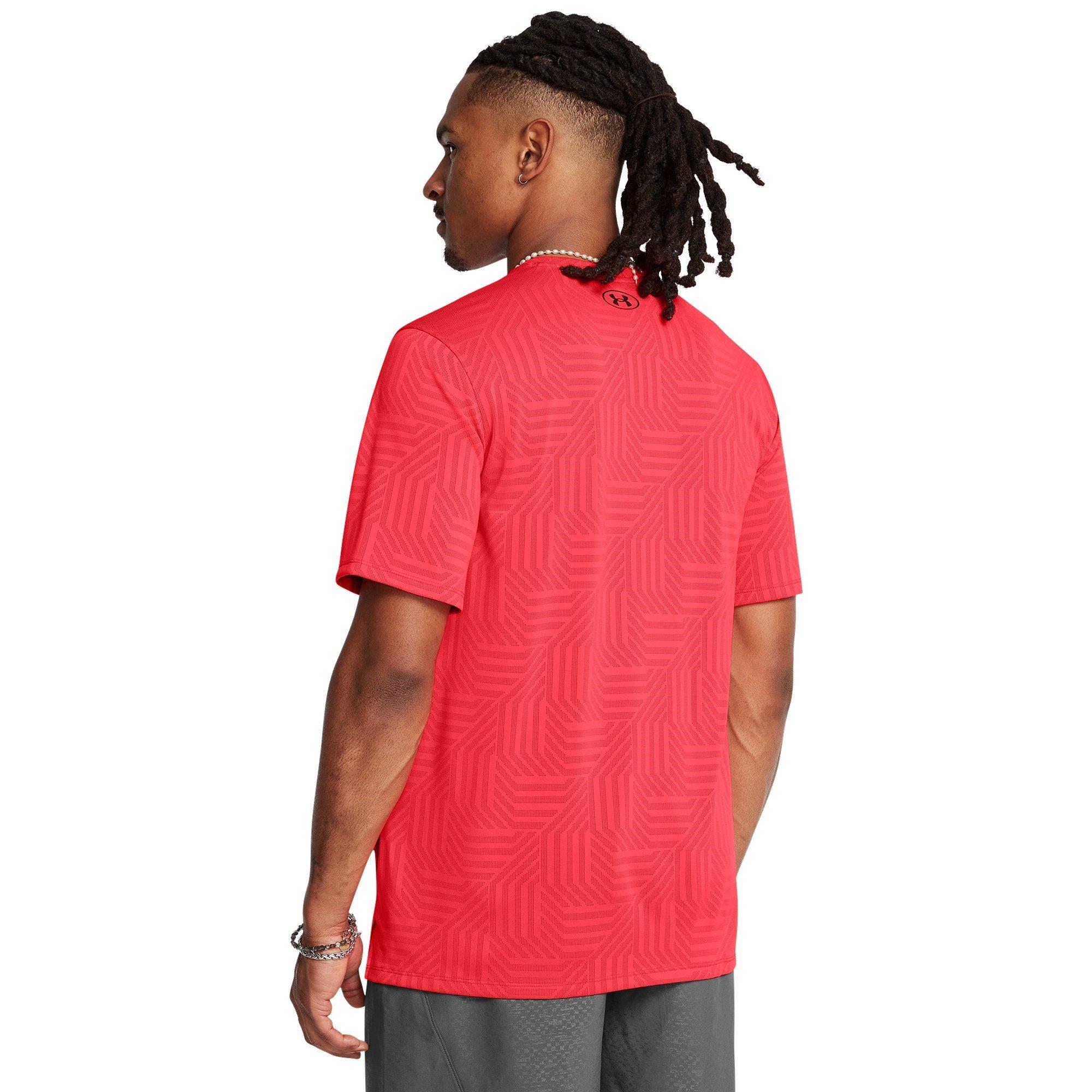 Red - Under Armour - Men's Tech Vent Geotessa Short-Sleeve Performance Gym Top - 3