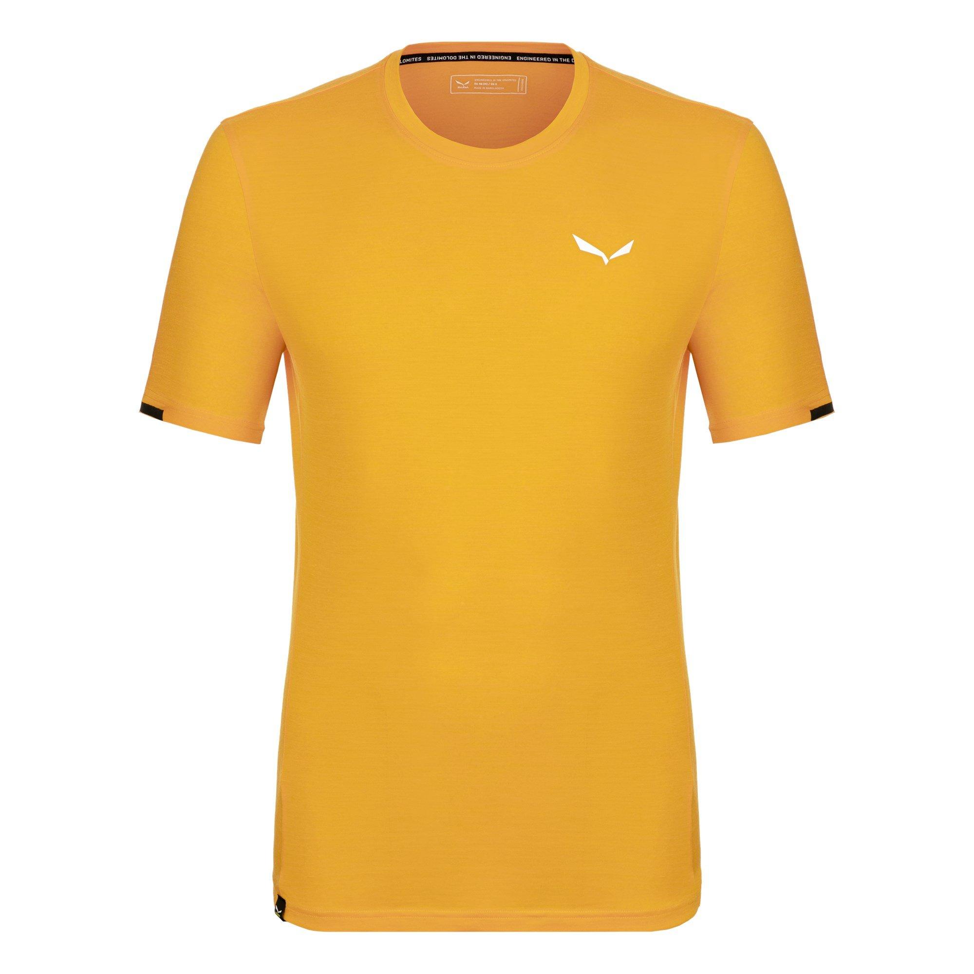 Salewa Men's Pedroc Agner Merino Short-Sleeve Performance Gym Top - Gold - 2X Large