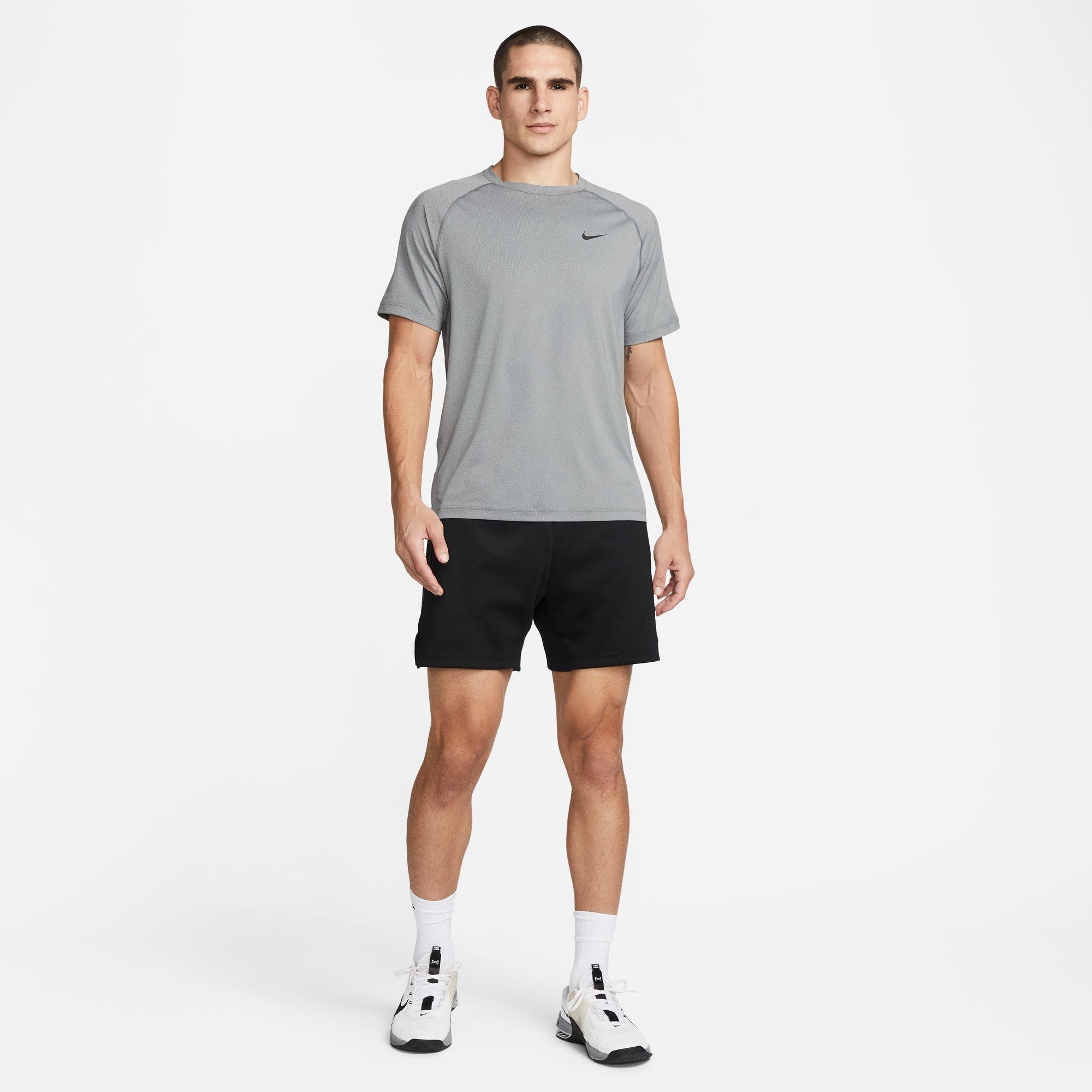 Gris/Noir - Nike - Dri-FIT Ready Men's Short-Sleeve Fitness Top - 7