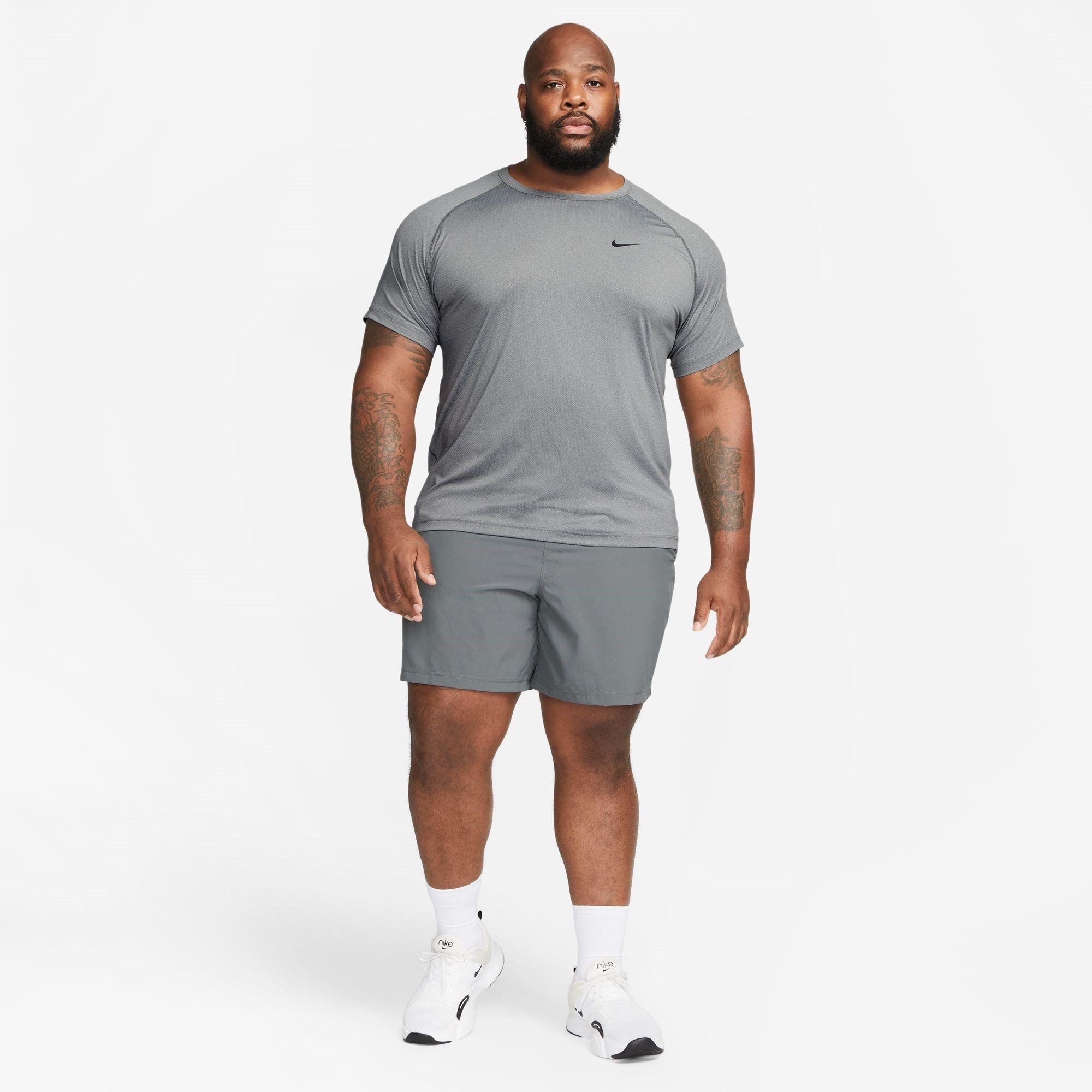 Gris/Noir - Nike - Dri-FIT Ready Men's Short-Sleeve Fitness Top - 10