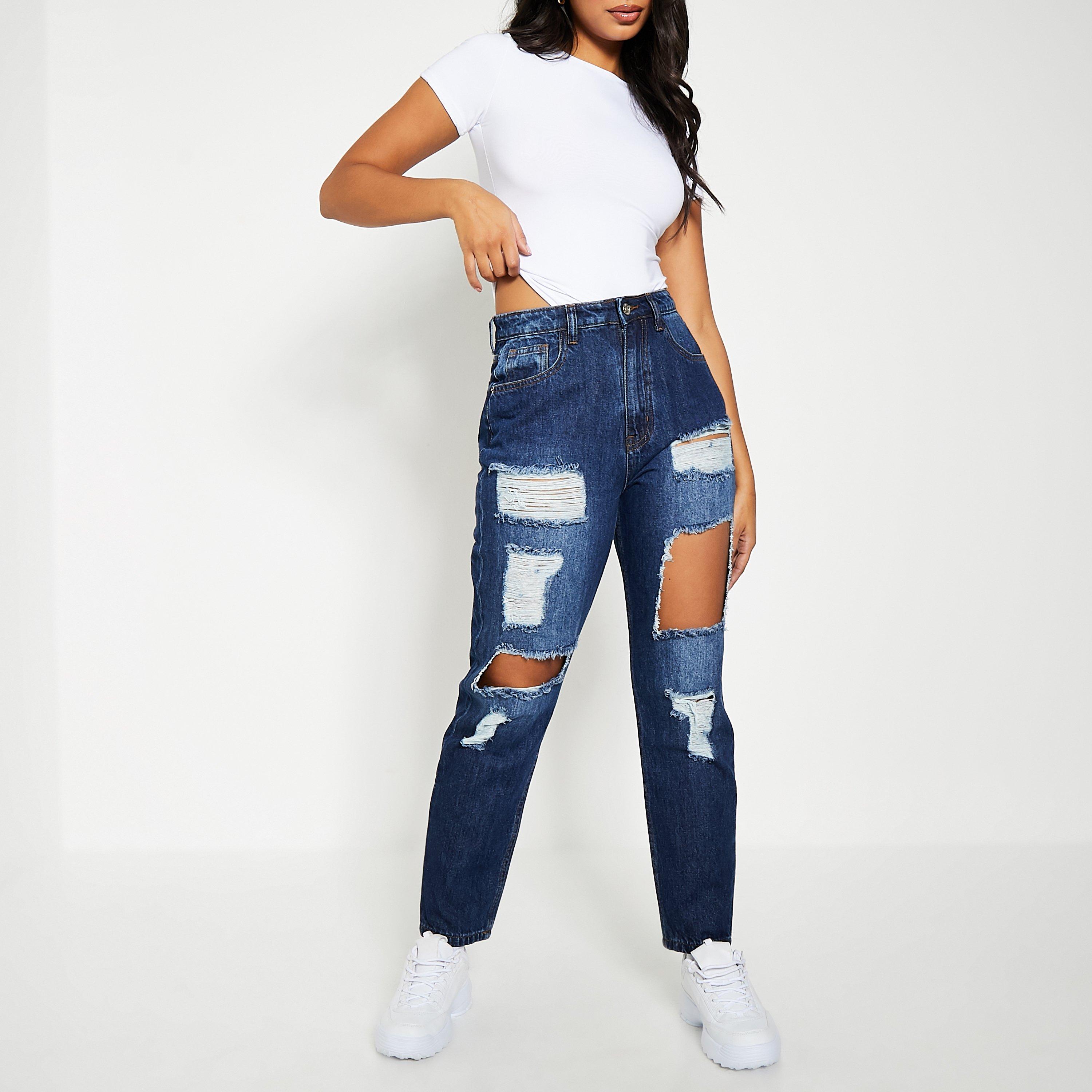 Lavage foncé - I Saw It First - Ripped Mom Jeans - 4