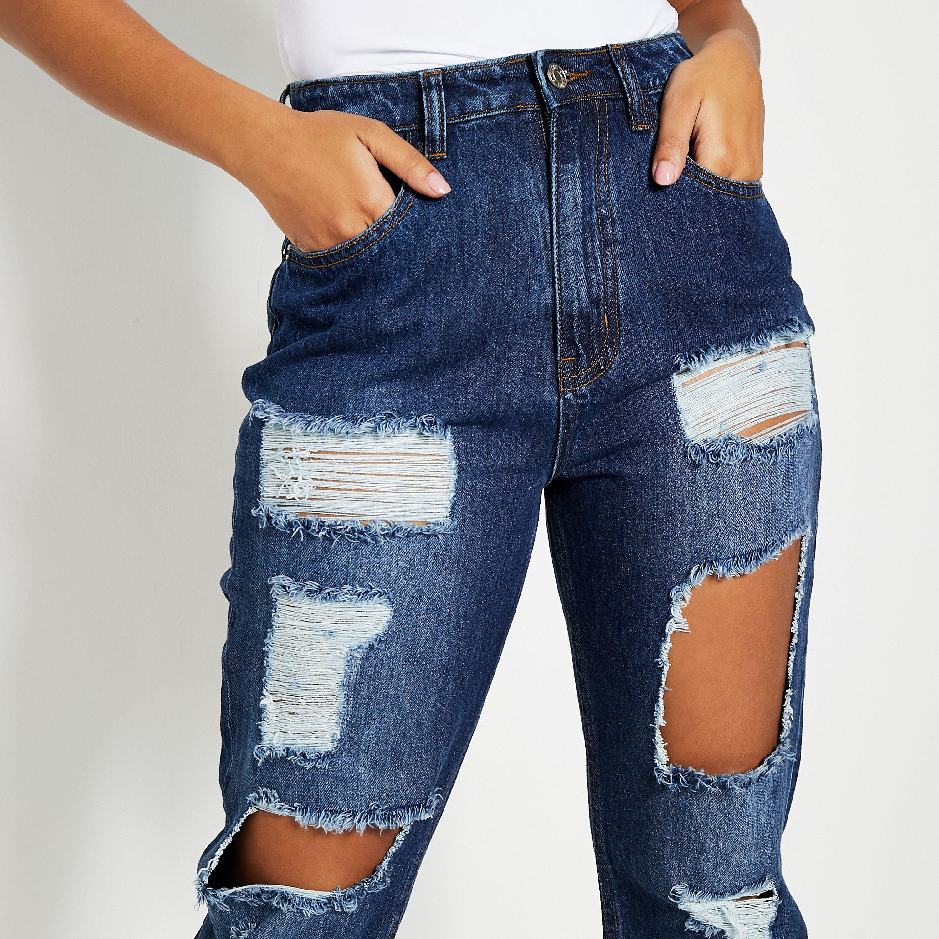 Lavage foncé - I Saw It First - Ripped Mom Jeans - 5