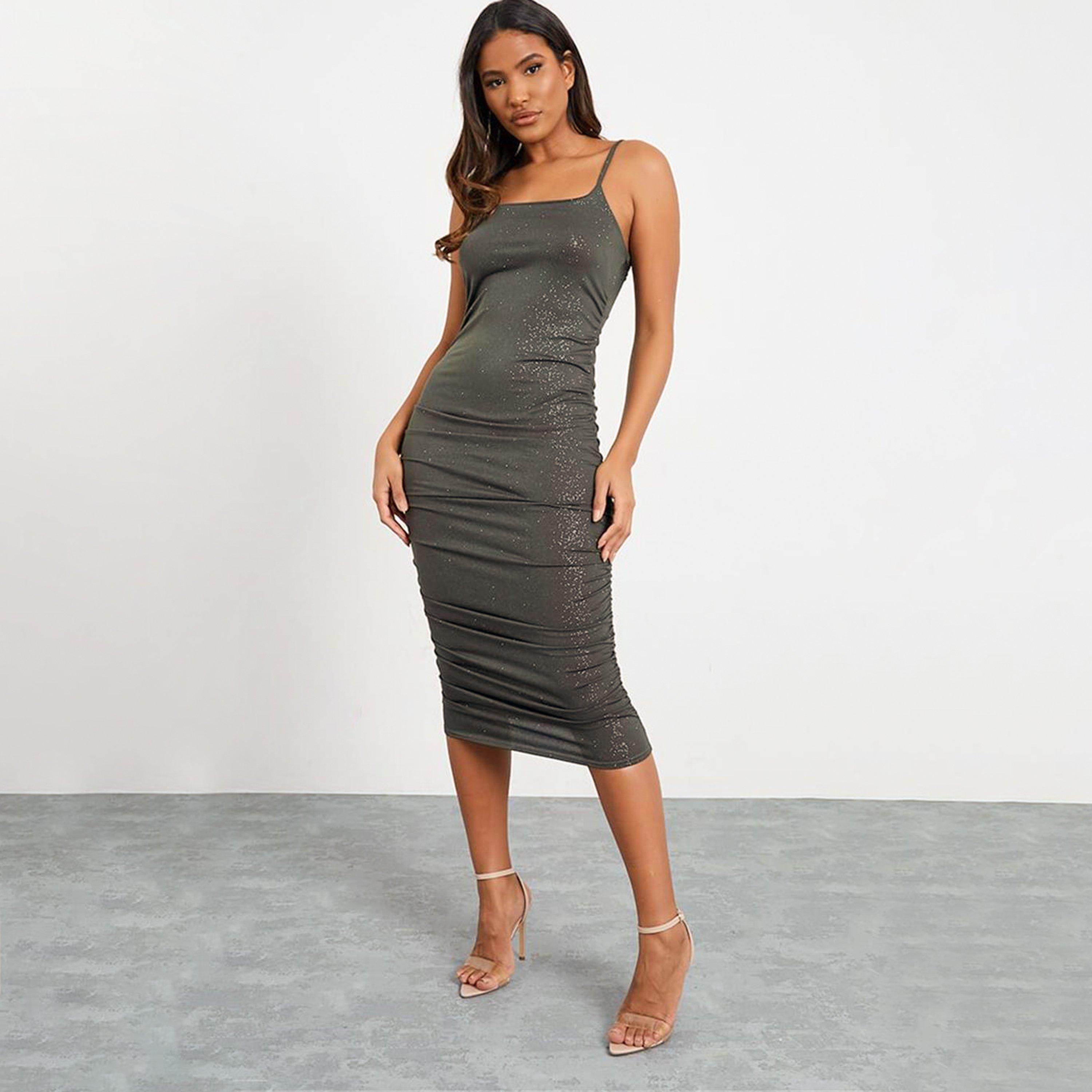 Kaki - I Saw It First - ISAWITFIRST Stretch Glitter Cami Strap - 1