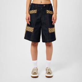 Gucci High Waist Denim Bermuda Shorts