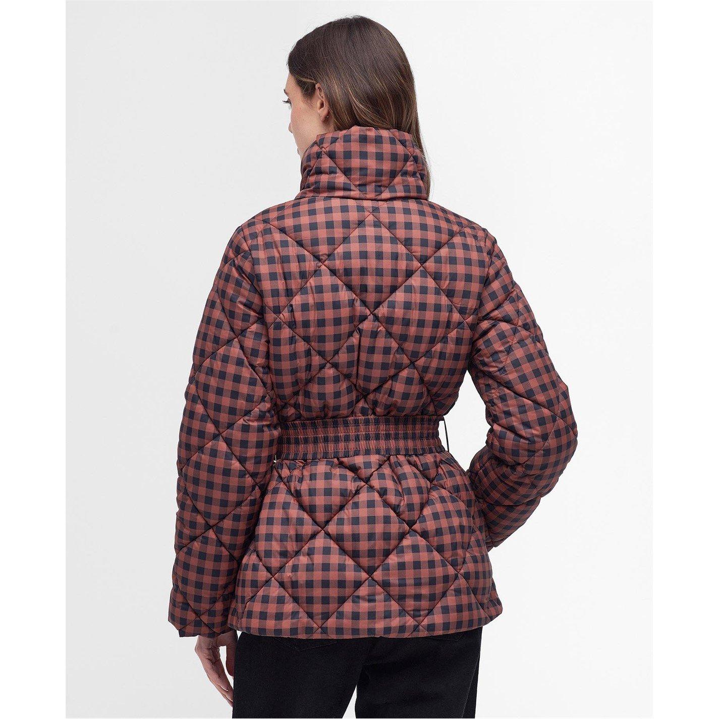 Amaretto Check - Barbour International - Women's Aurora Printed Long Sleeve Quilted Jacket - 2