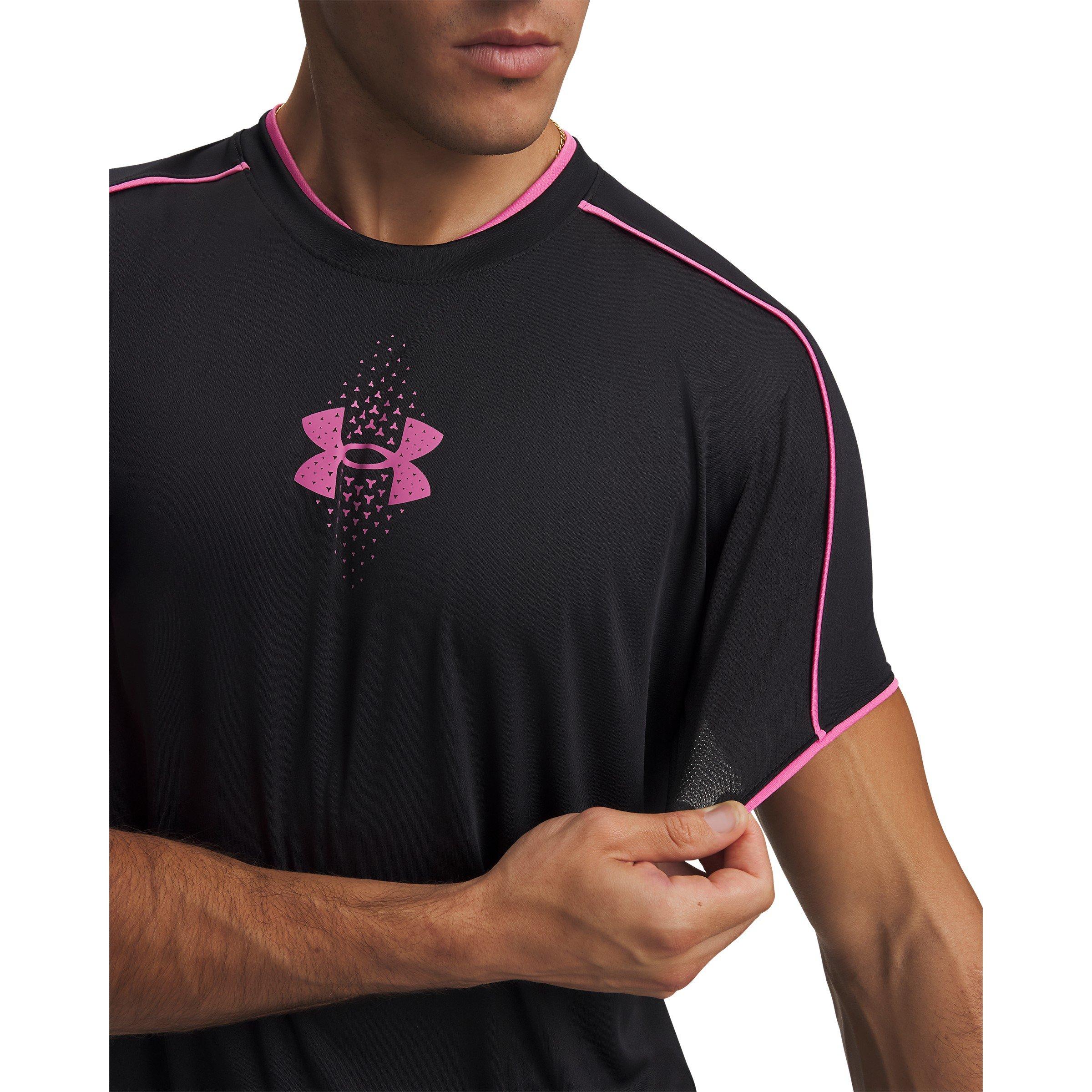 Black / Pink - Under Armour - Men's Challenger Novelty Short Sleeve T-Shirt - 3