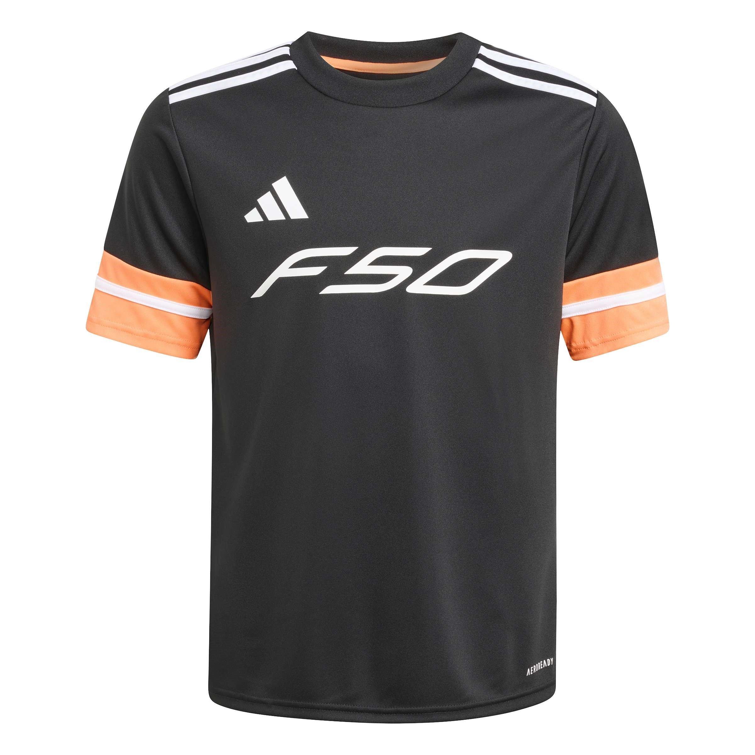 Adidas  Kids F50 Short Sleeve Training Shirt Juniors - Black/Orange - 13-14 Years
