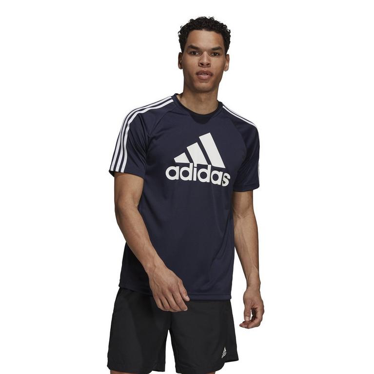 Marine/Blanc - adidas - Sereno Logo T Shirt Mens - 2