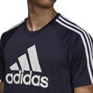 Marine/Blanc - adidas - Sereno Logo T Shirt Mens - 5