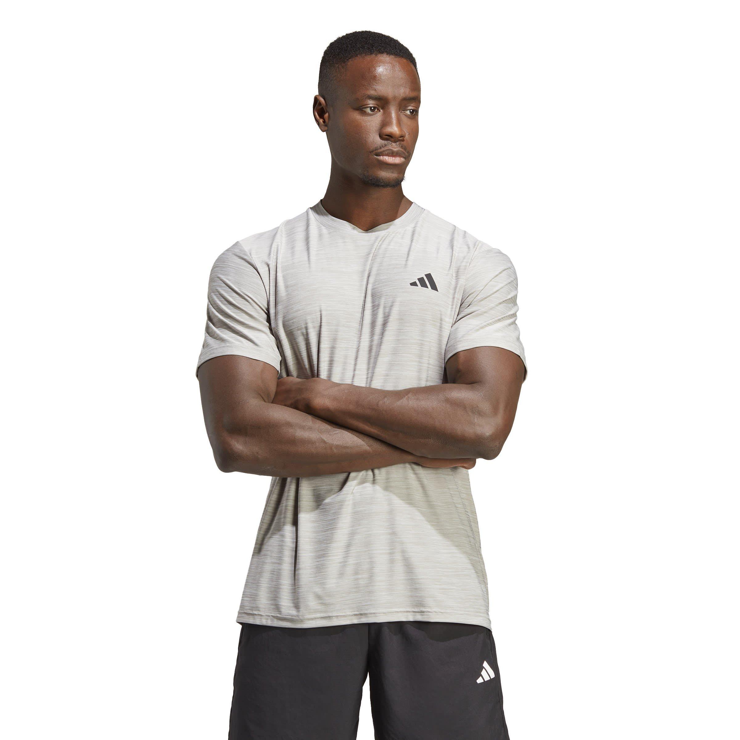 GreyMarl/Black - adidas - Train Essentials Stretch Training T-Shirt Mens - 3