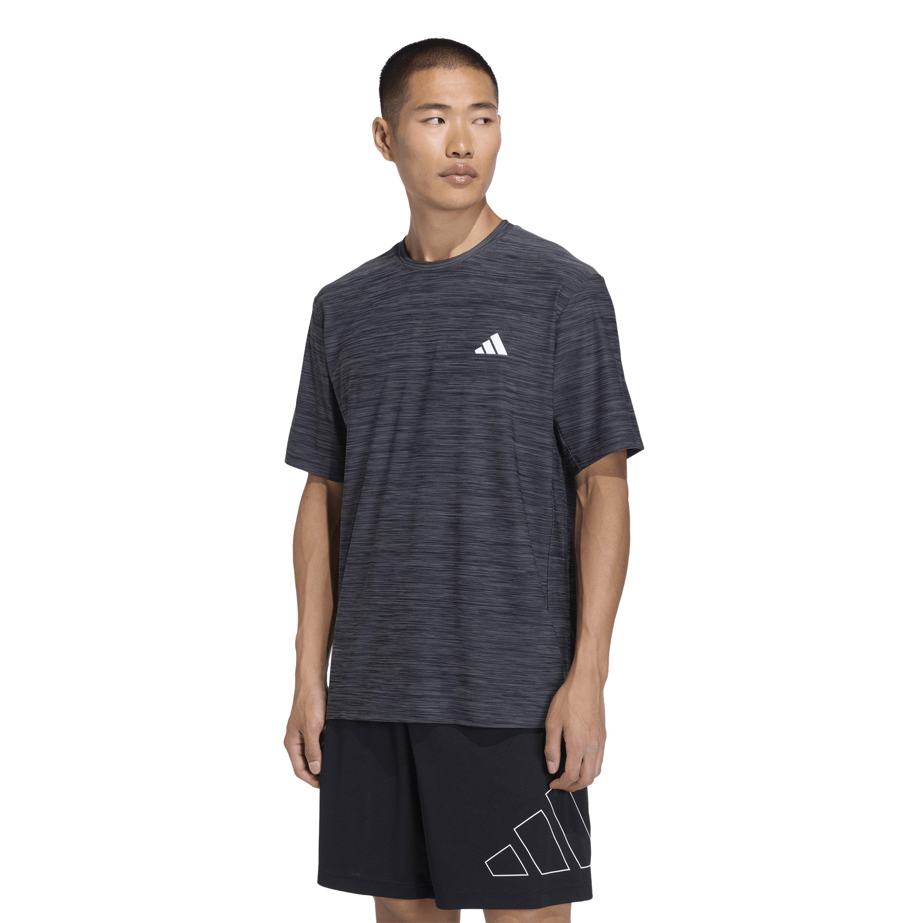 DkGreyMarl/Blk - adidas - Train Essentials Stretch Training T-Shirt Mens - 3