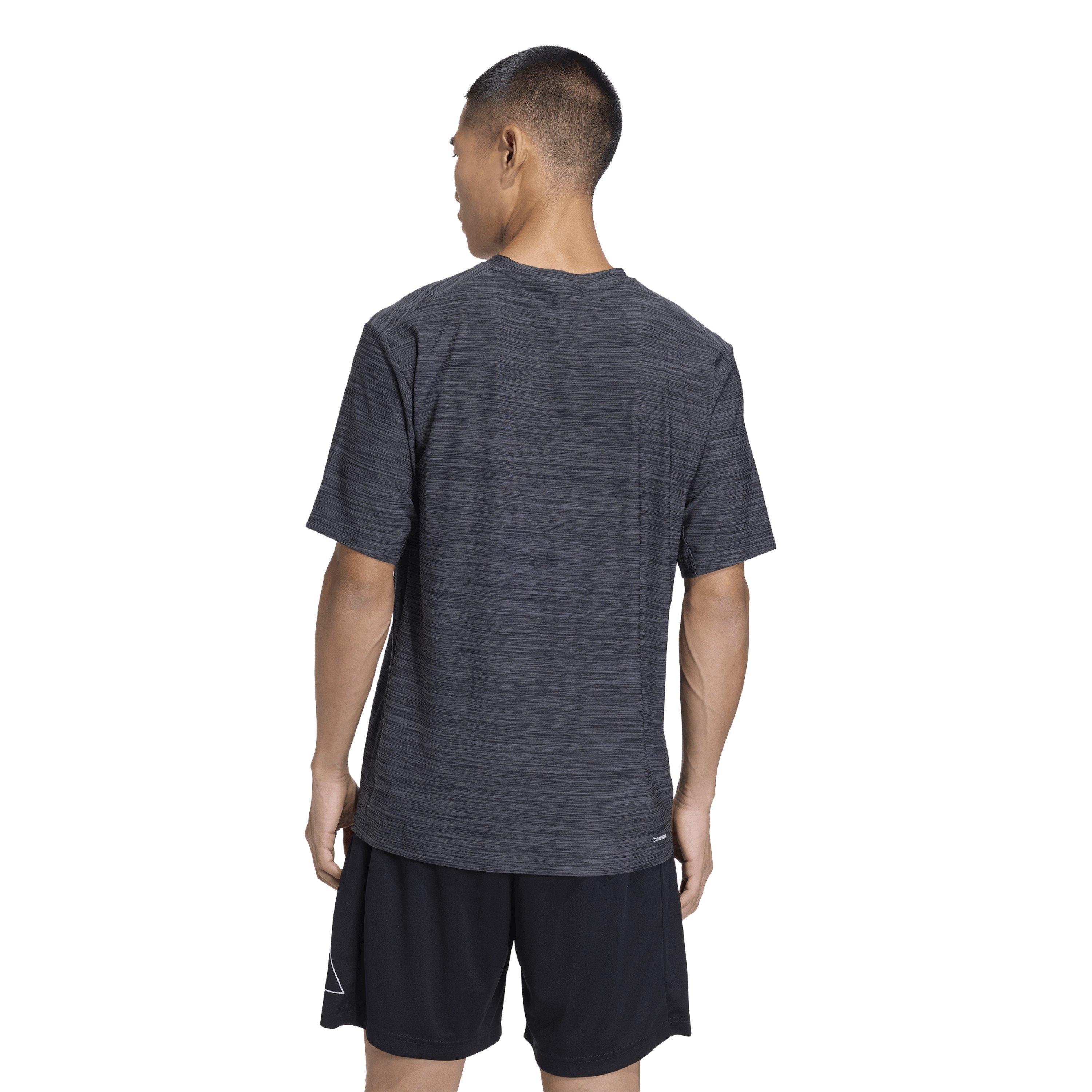 DkGreyMarl/Blk - adidas - Train Essentials Stretch Training T-Shirt Mens - 4