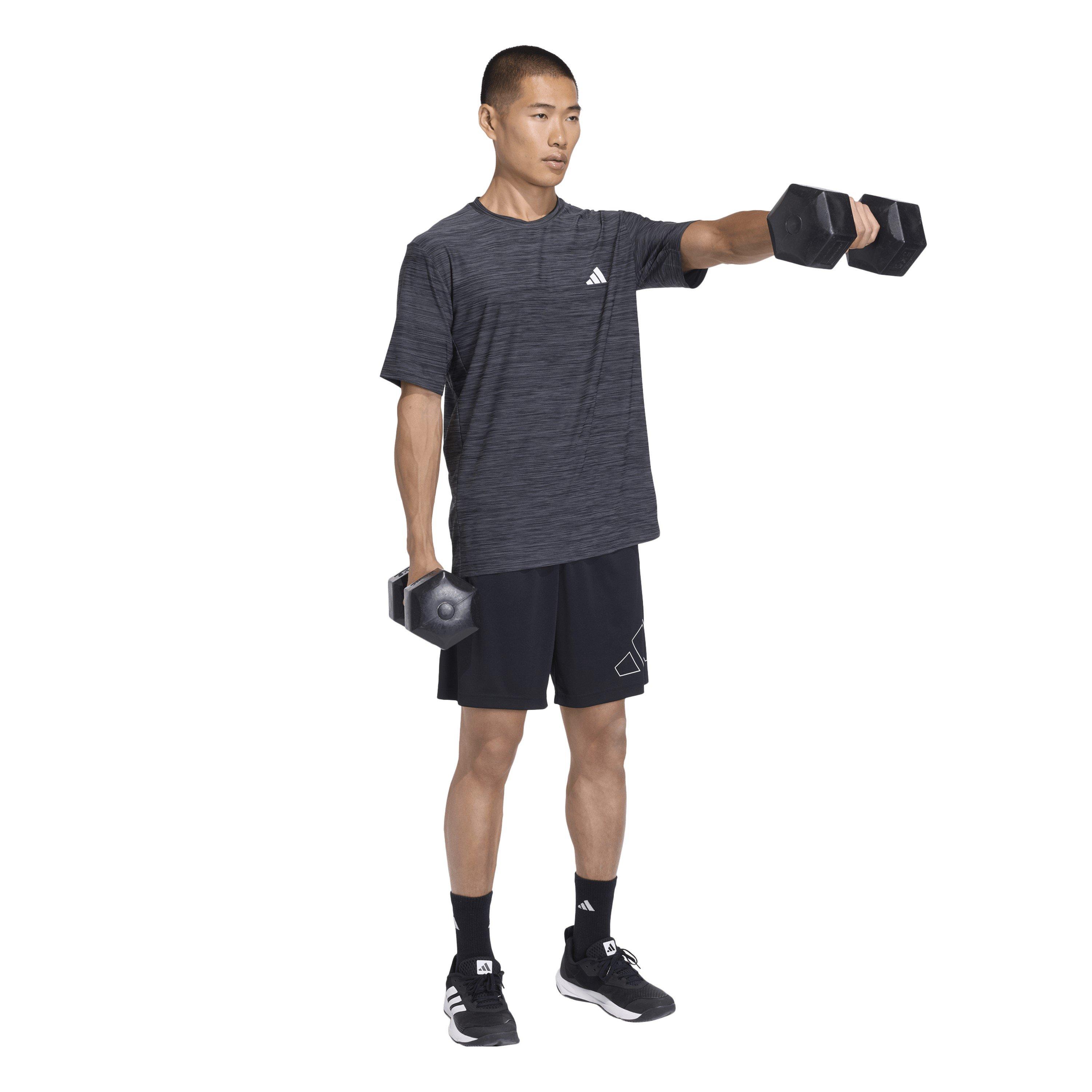 DkGreyMarl/Blk - adidas - Train Essentials Stretch Training T-Shirt Mens - 6