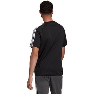 Black/White - adidas - Classic 3 Stripe Sereno T Shirt Mens - 3