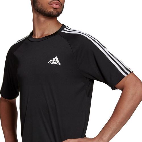 Black/White - adidas - Classic 3 Stripe Sereno T Shirt Mens - 4