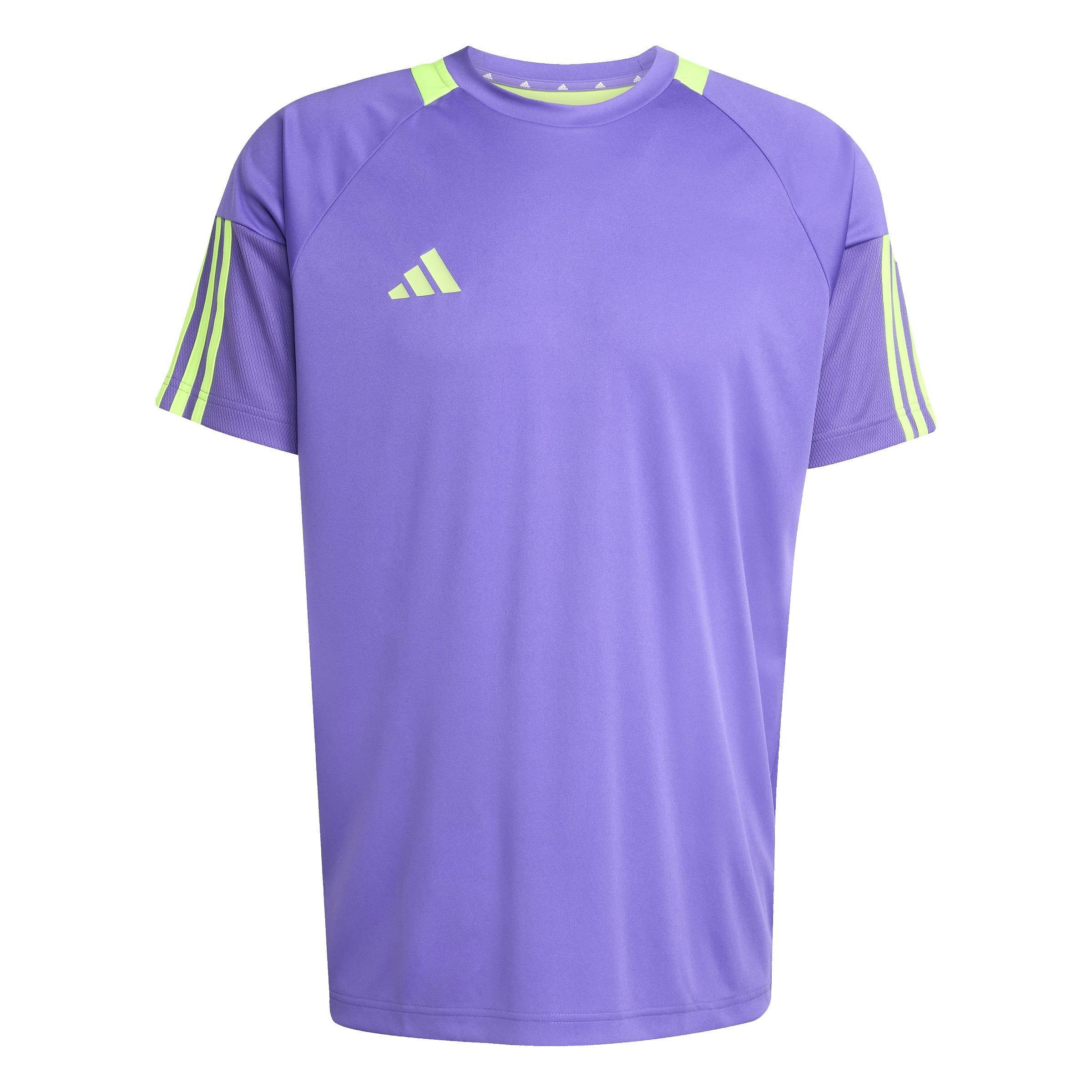 Adidas Men's Classic 3 Stripe Sereno T-Shirt - Purple/Yellow - L