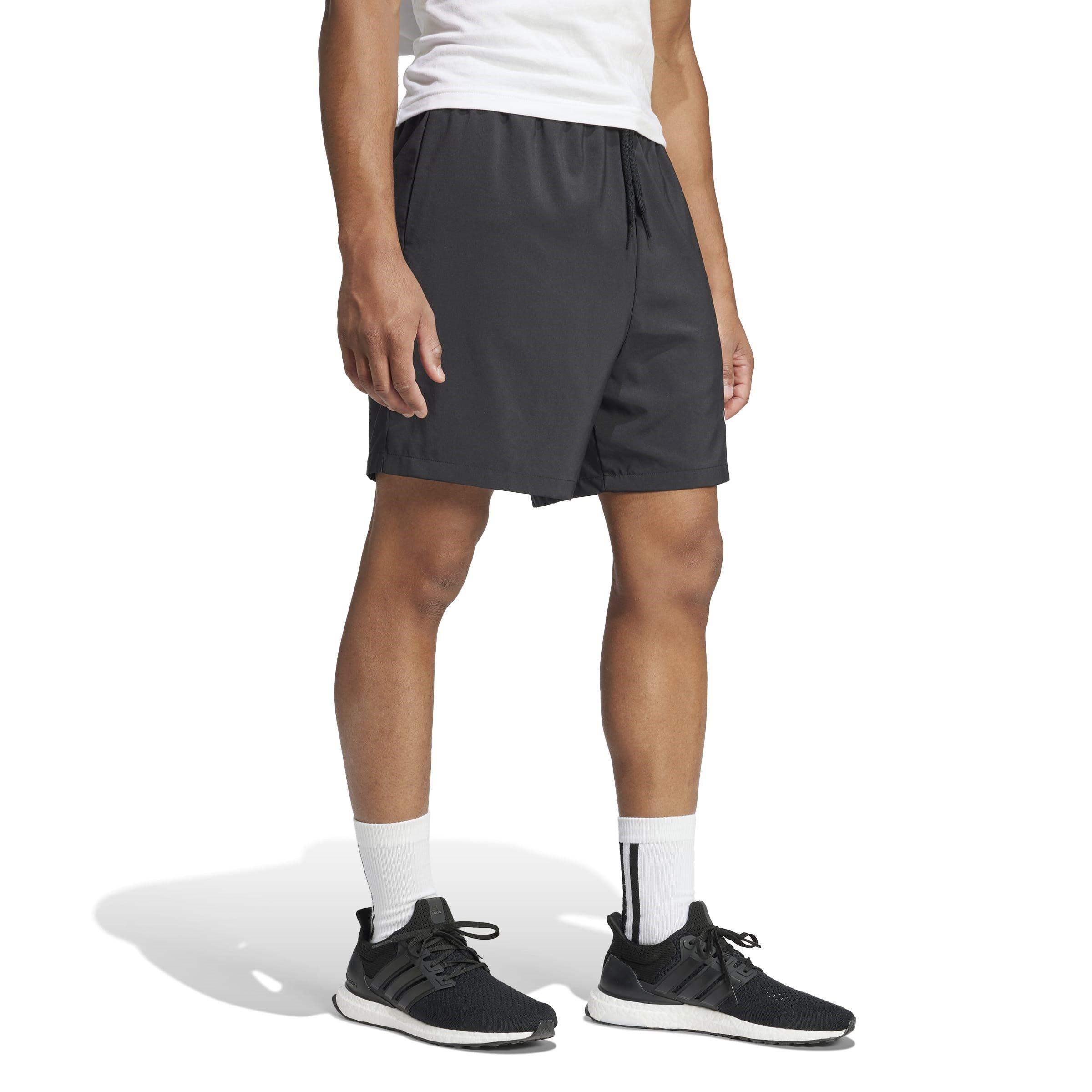 Black/White - adidas - Essentials Linear Logo Shorts Mens - 4