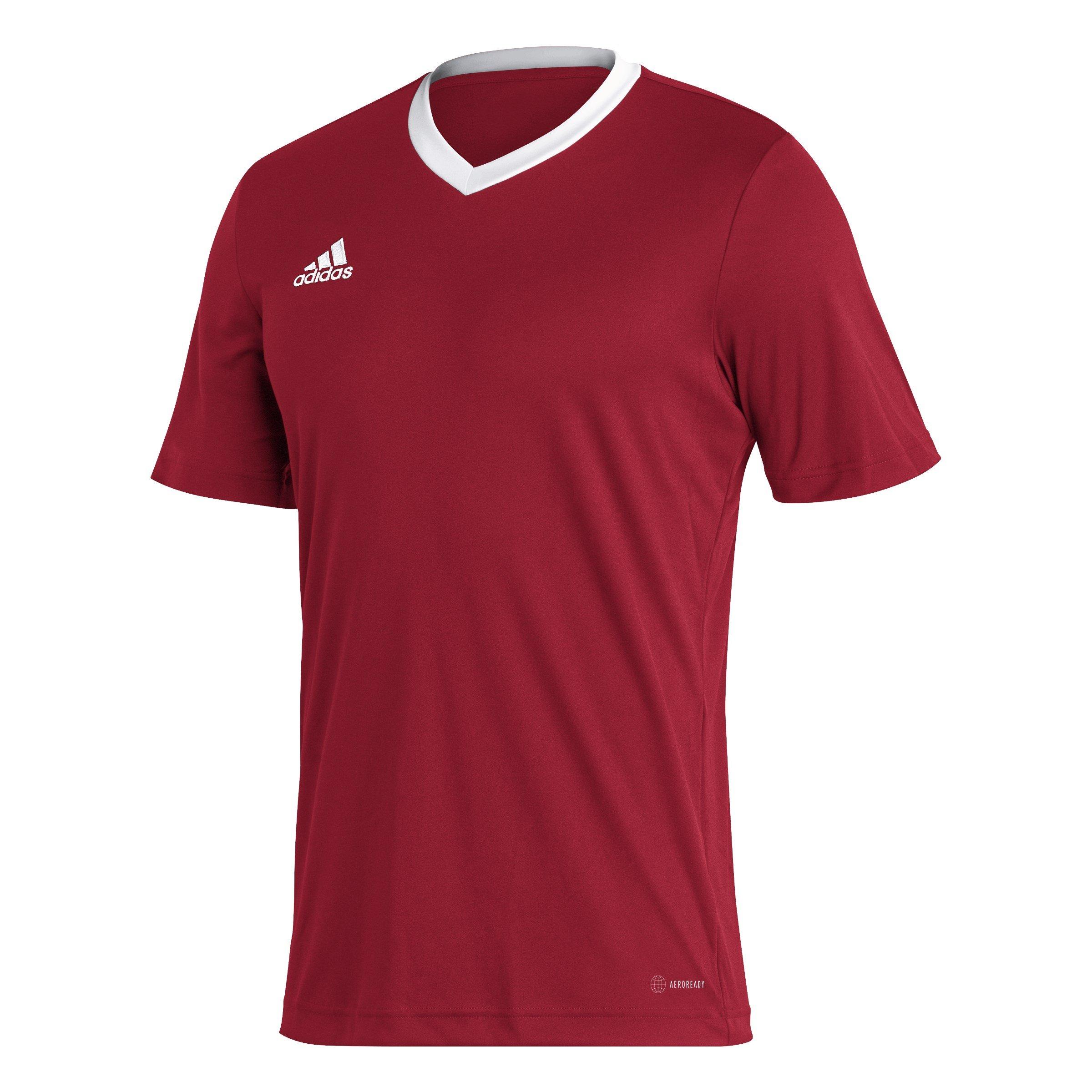 Adidas Men's Entrada 22 Short Sleeve Jersey Top - Red - M