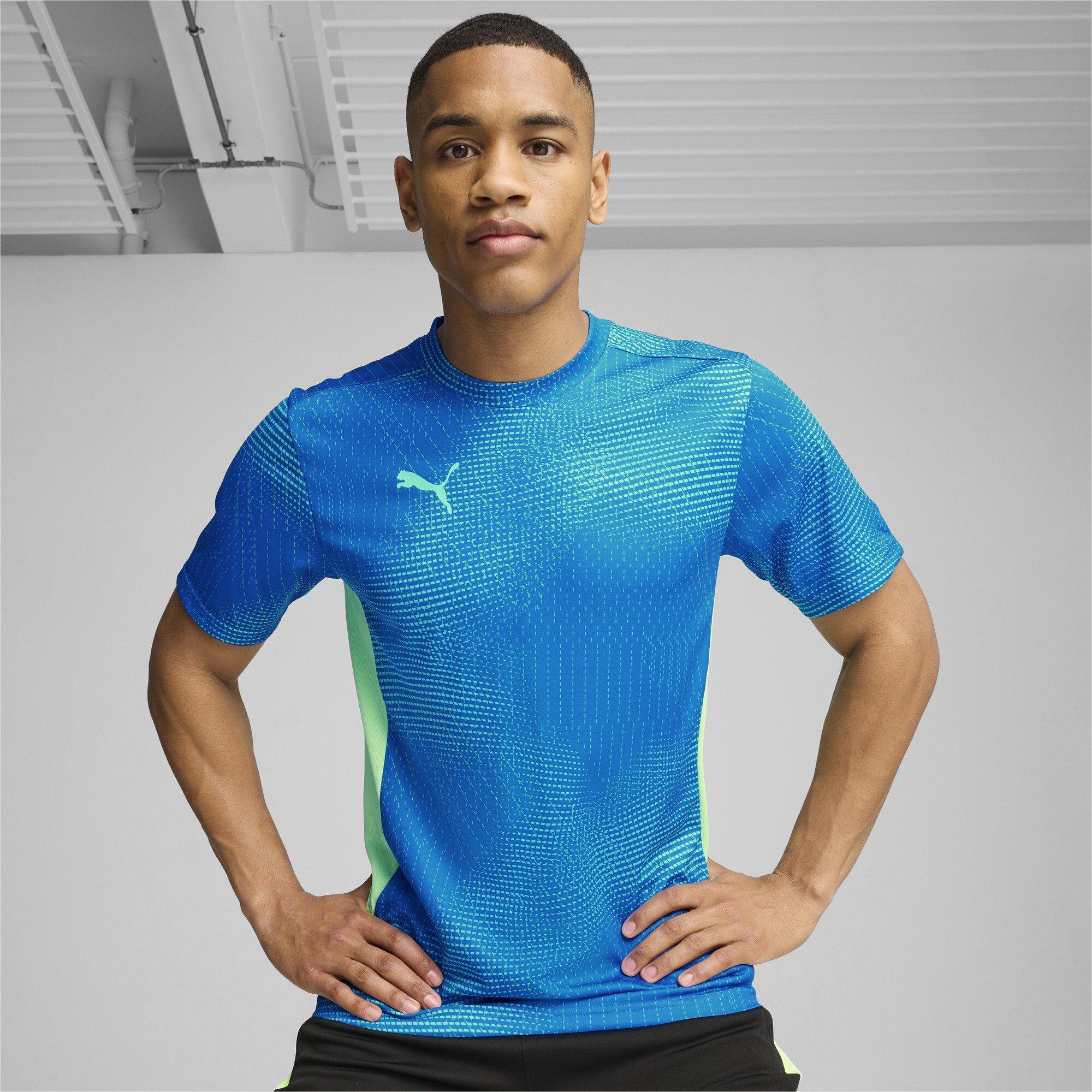 Plava/Limetina - Puma - Men's Short-Sleeve Performance T-Shirt - 3