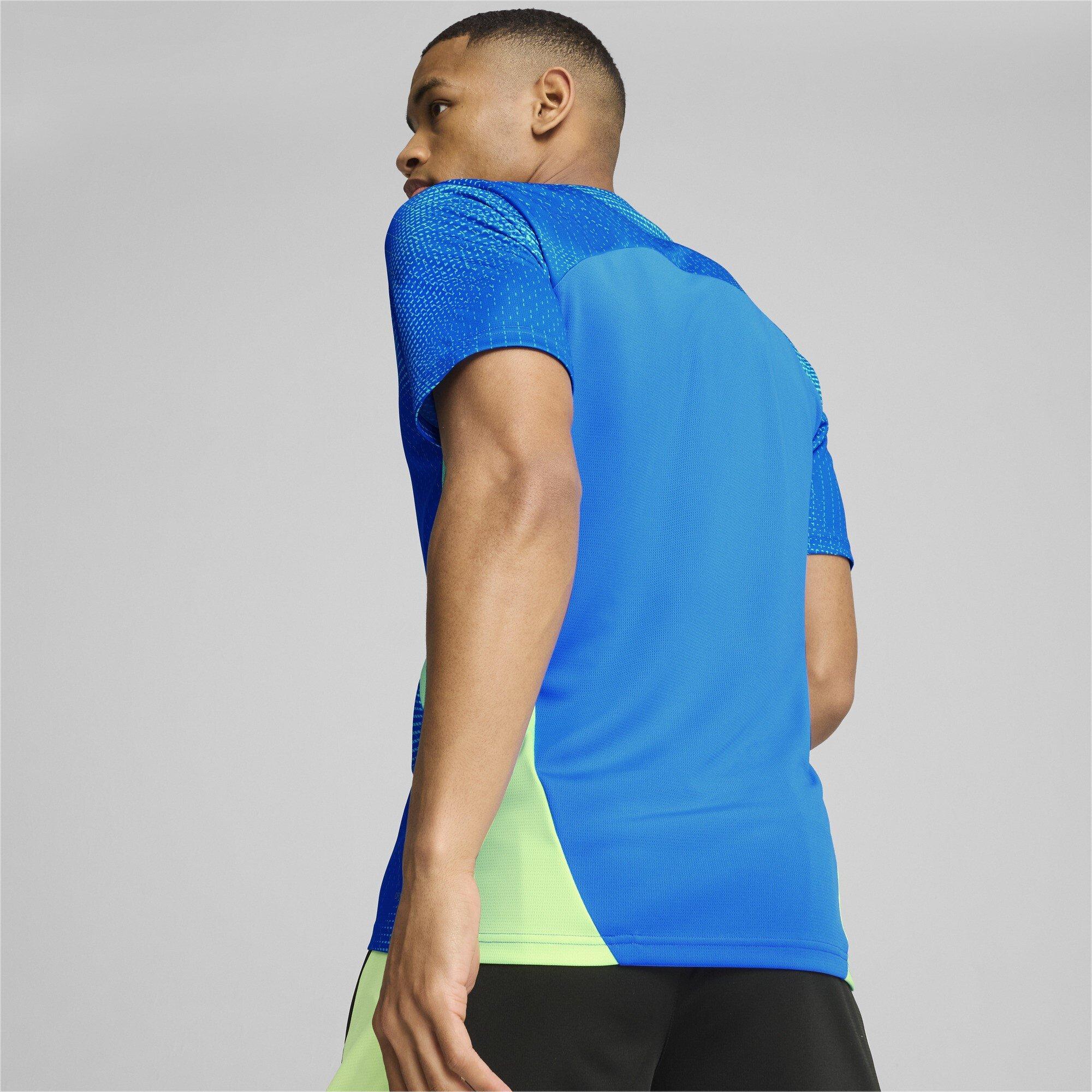 Plava/Limetina - Puma - Men's Short-Sleeve Performance T-Shirt - 4