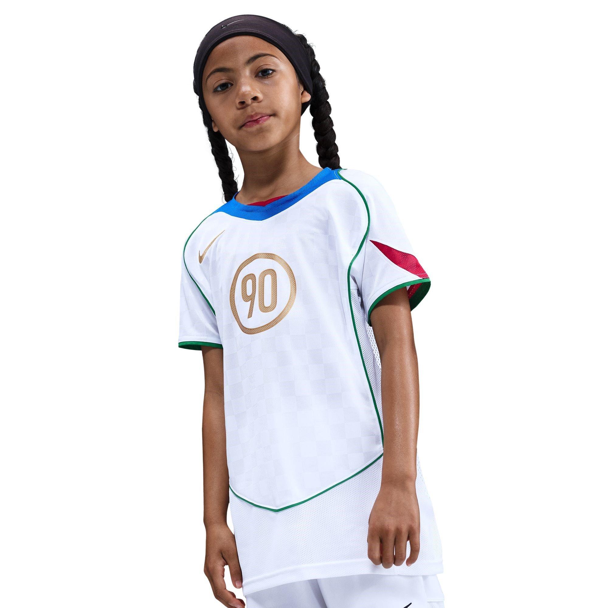 Nike  Kids Total 90 Energy Shirt Juniors - White/Blue - 7-8 (S)