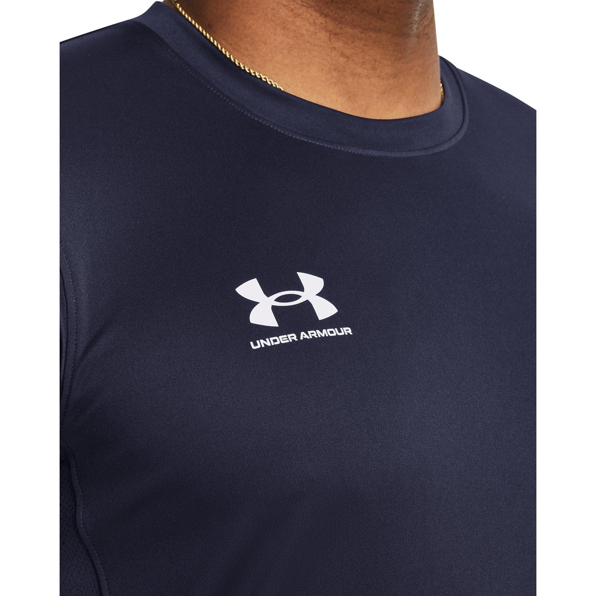 Azul Marinho / Branco - Under Armour - Challenger Training Short Sleeve T-Shirt Mens - 5