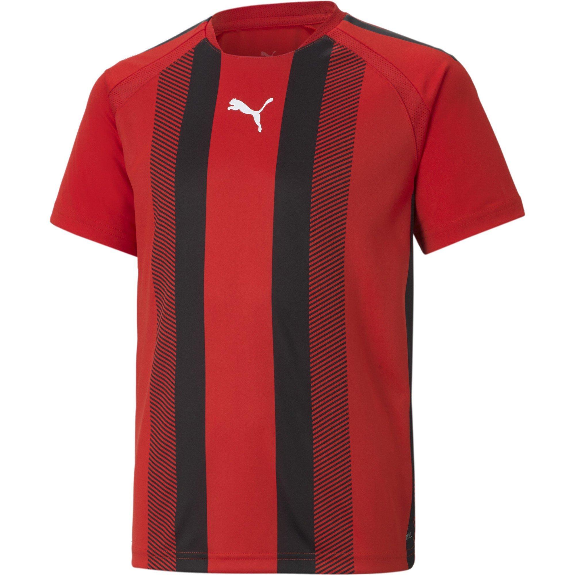 Red-Black-White - Puma - Puma Teamliga Striped Jersey Jr T-Shirt Unisex Kids - 1