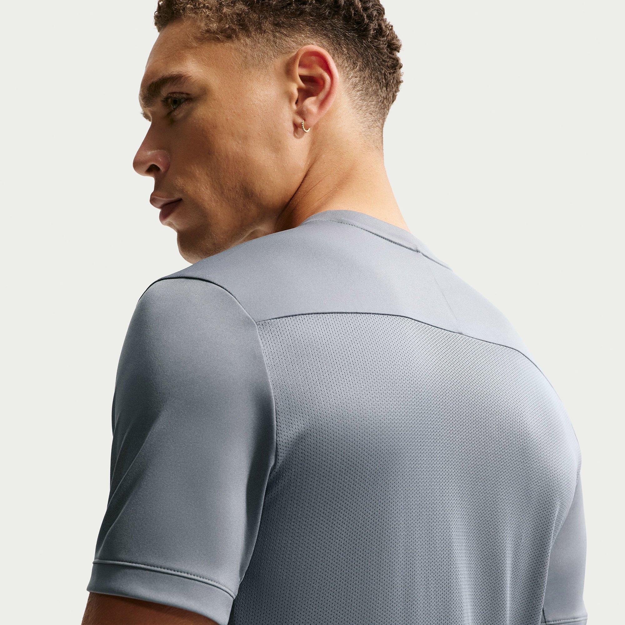 Grey/Hot Punch - Nike - Men's Short Sleeve Performance T-Shirt - 4