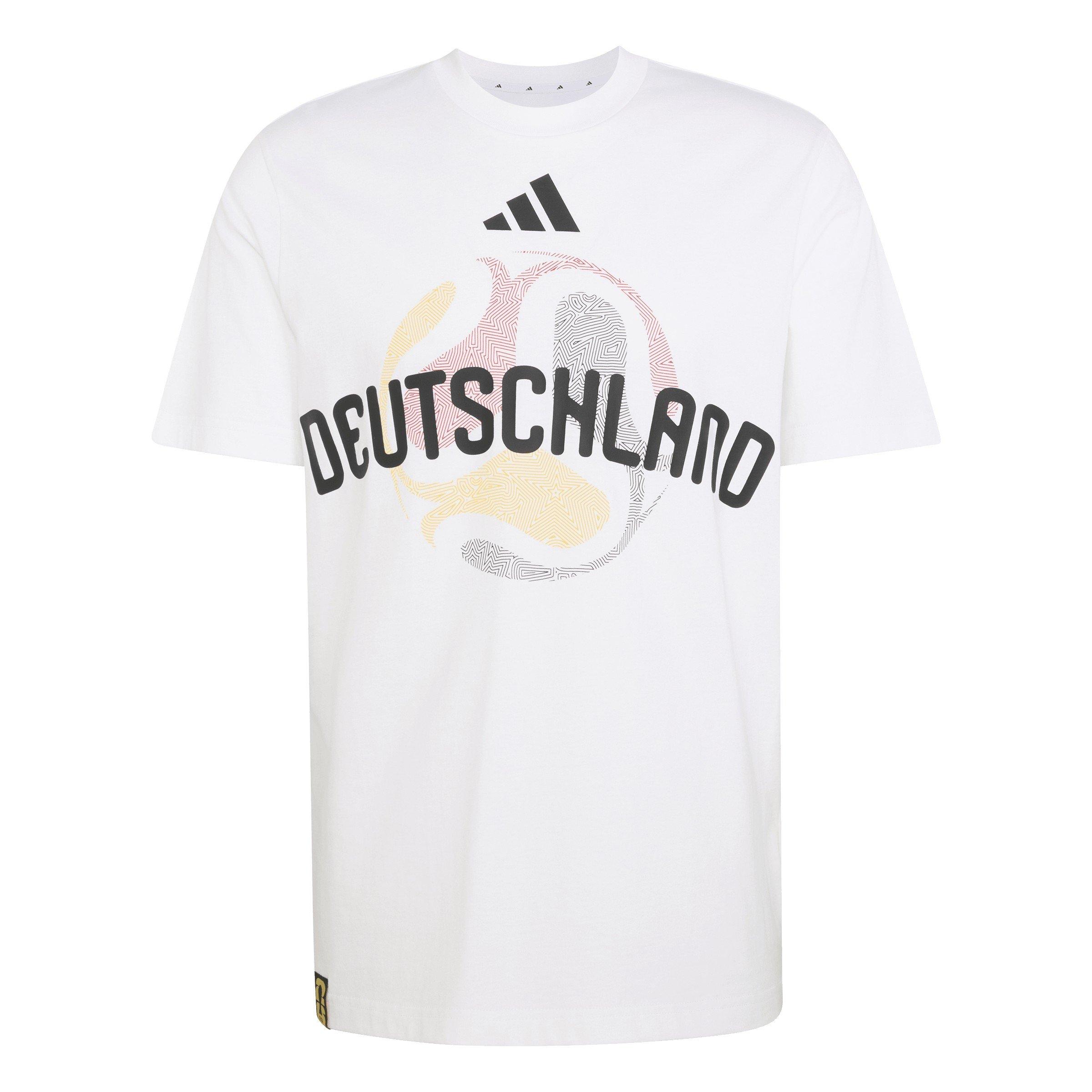 White - adidas - Mens Germany Short Sleeve Performance T-Shirt - 1