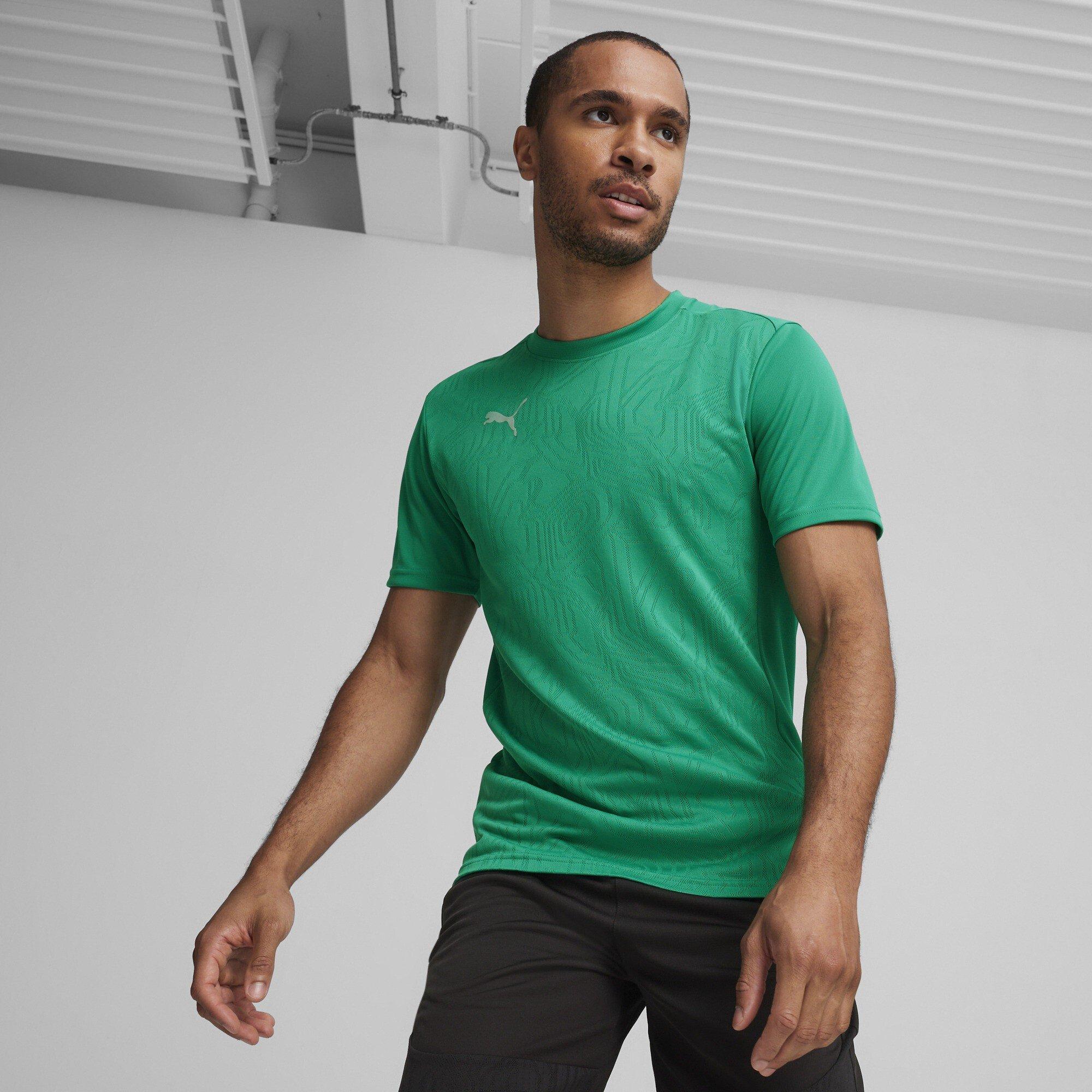 Groen/Zilver - Puma - Men's Teamfinal Training Short-Sleeve Performance T-Shirt - 3