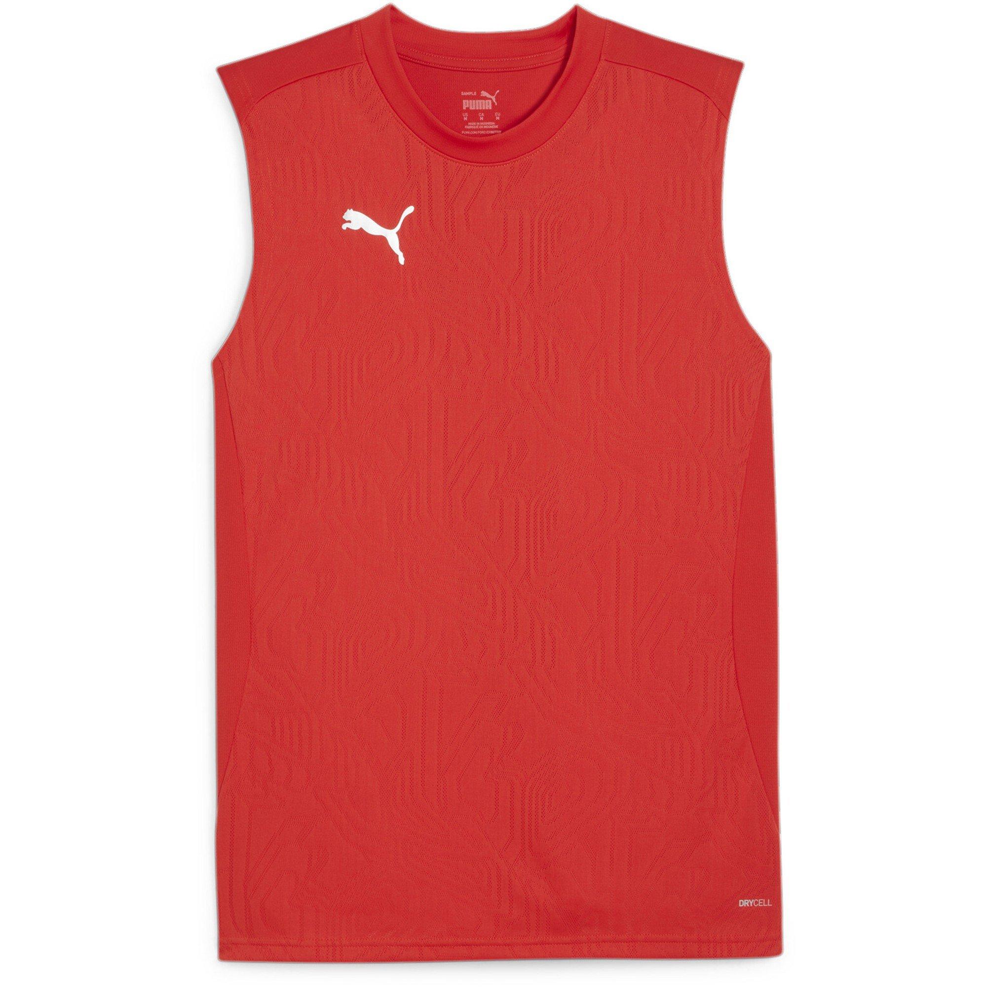 Puma Men's Teamfinal Training Short-Sleeve Performance T-Shirt - Red/Silver - M