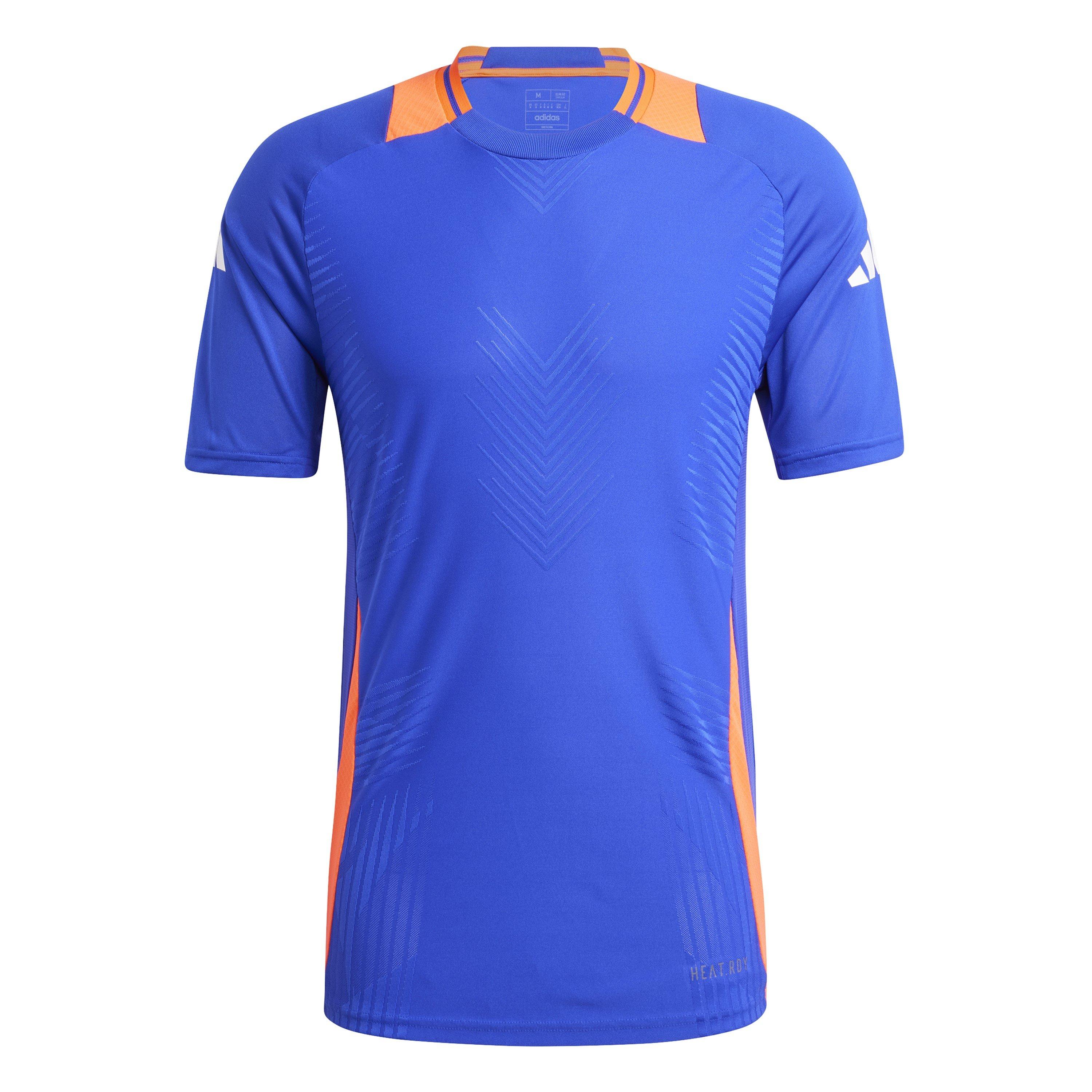Adidas Men's Tiro24 Trainer Short Sleeve Performance T-Shirt - Blue - 3XL