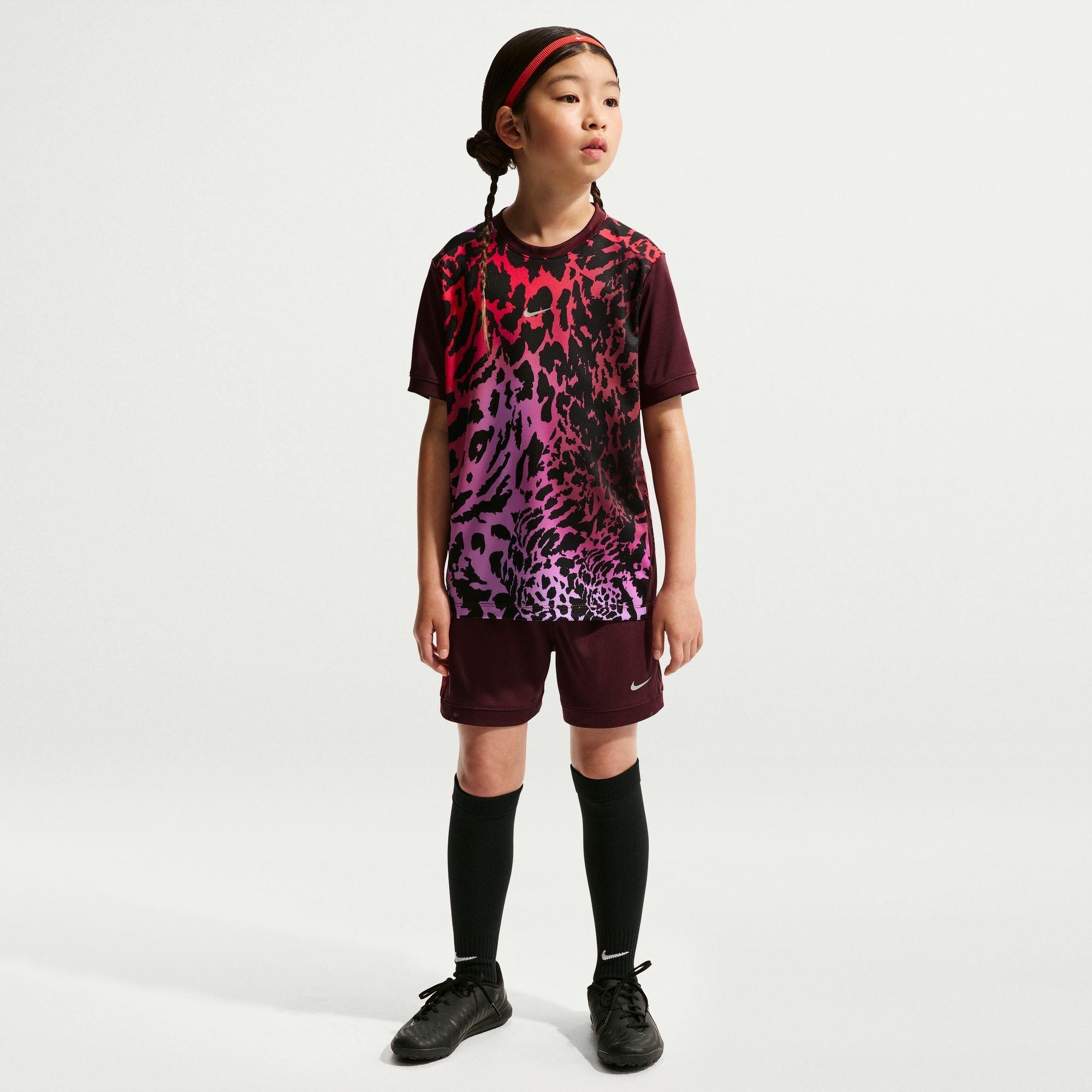 Bordeaux/Print - Nike - Kids' Short Sleeve Performance T-Shirt - 4