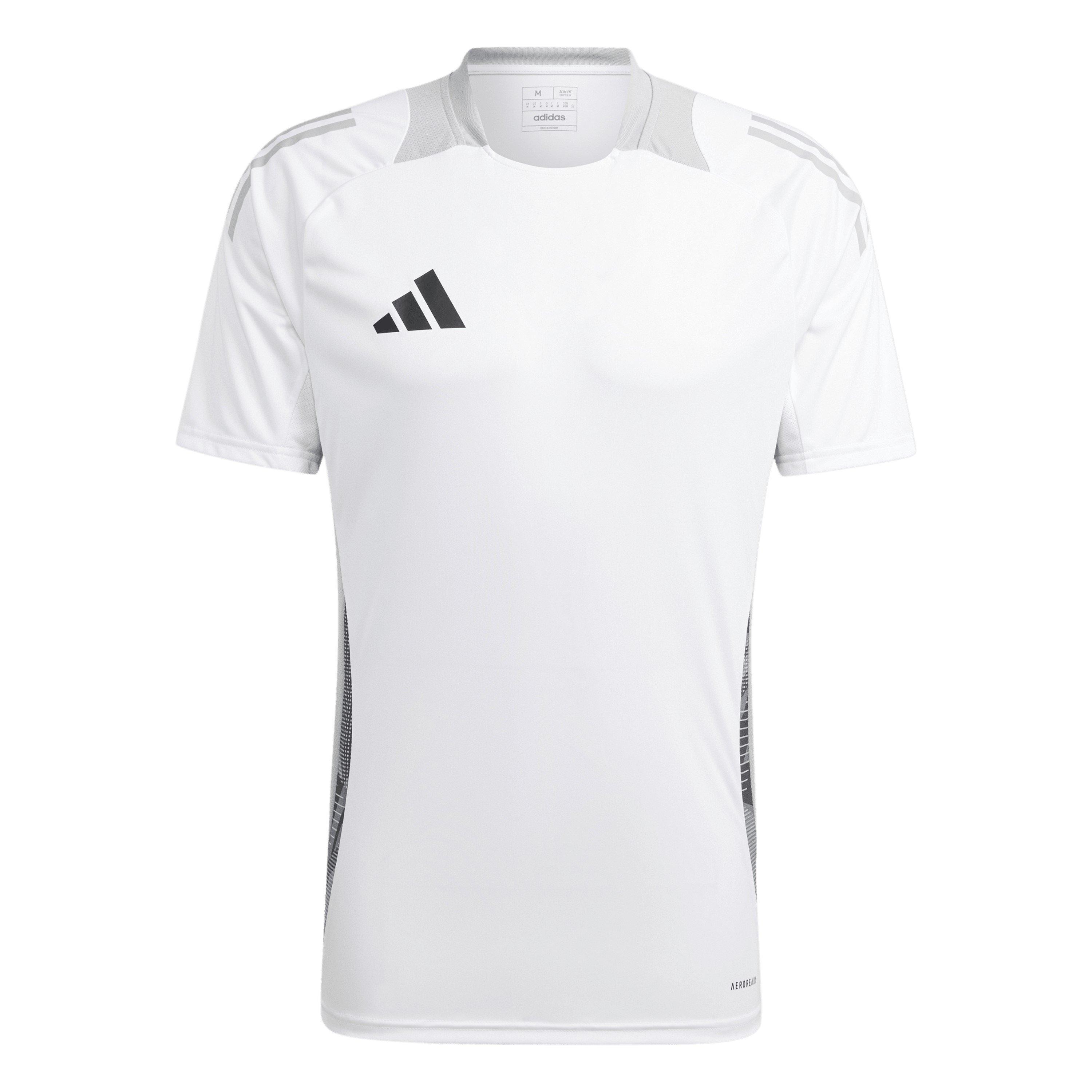 Adidas Men's Tiro24 Short Sleeve Performance T-Shirt - White/Grey Two - 3XL