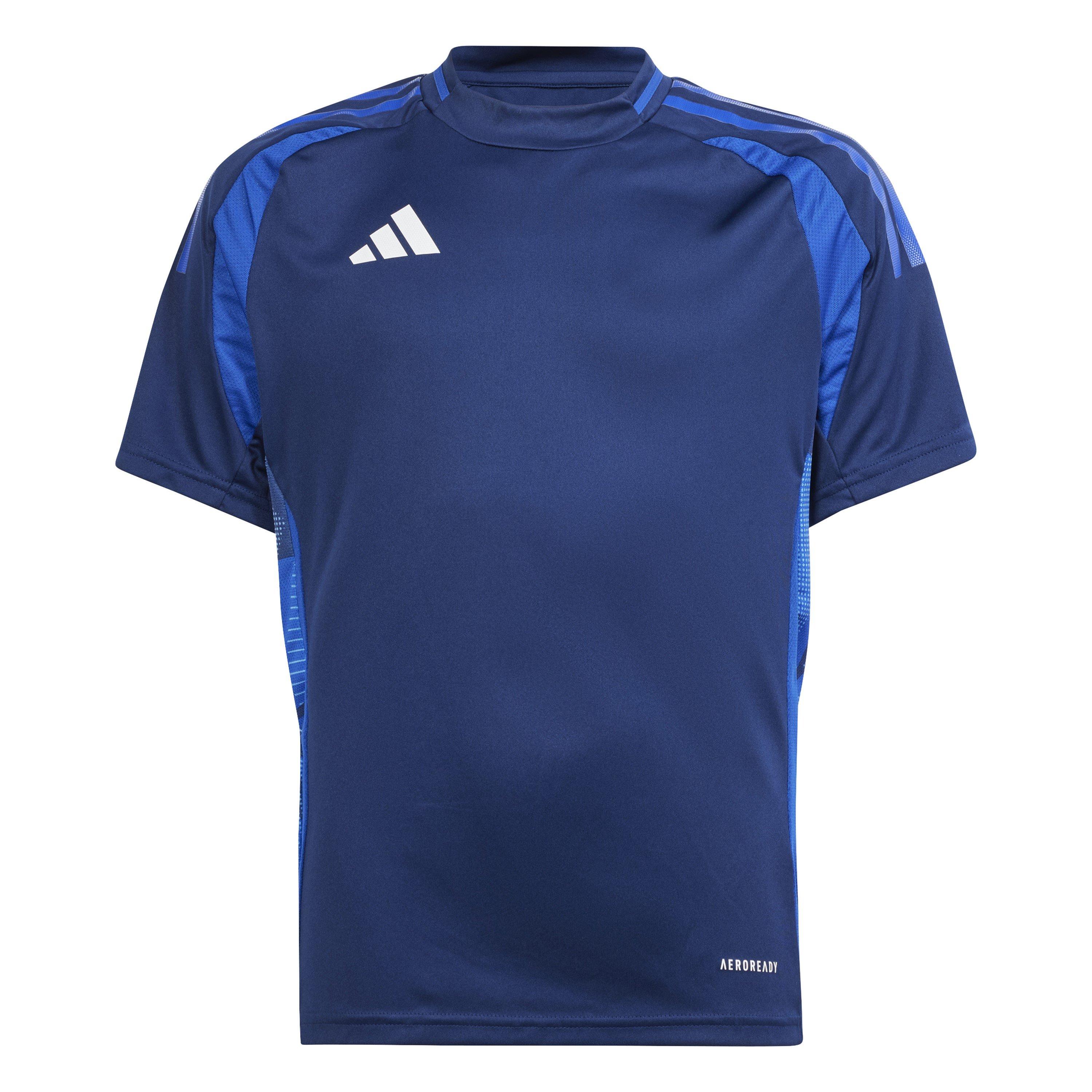 Adidas  Kids ' Tiro24 Short Sleeve Performance T-Shirt - Navy Blue - 5-6 Years